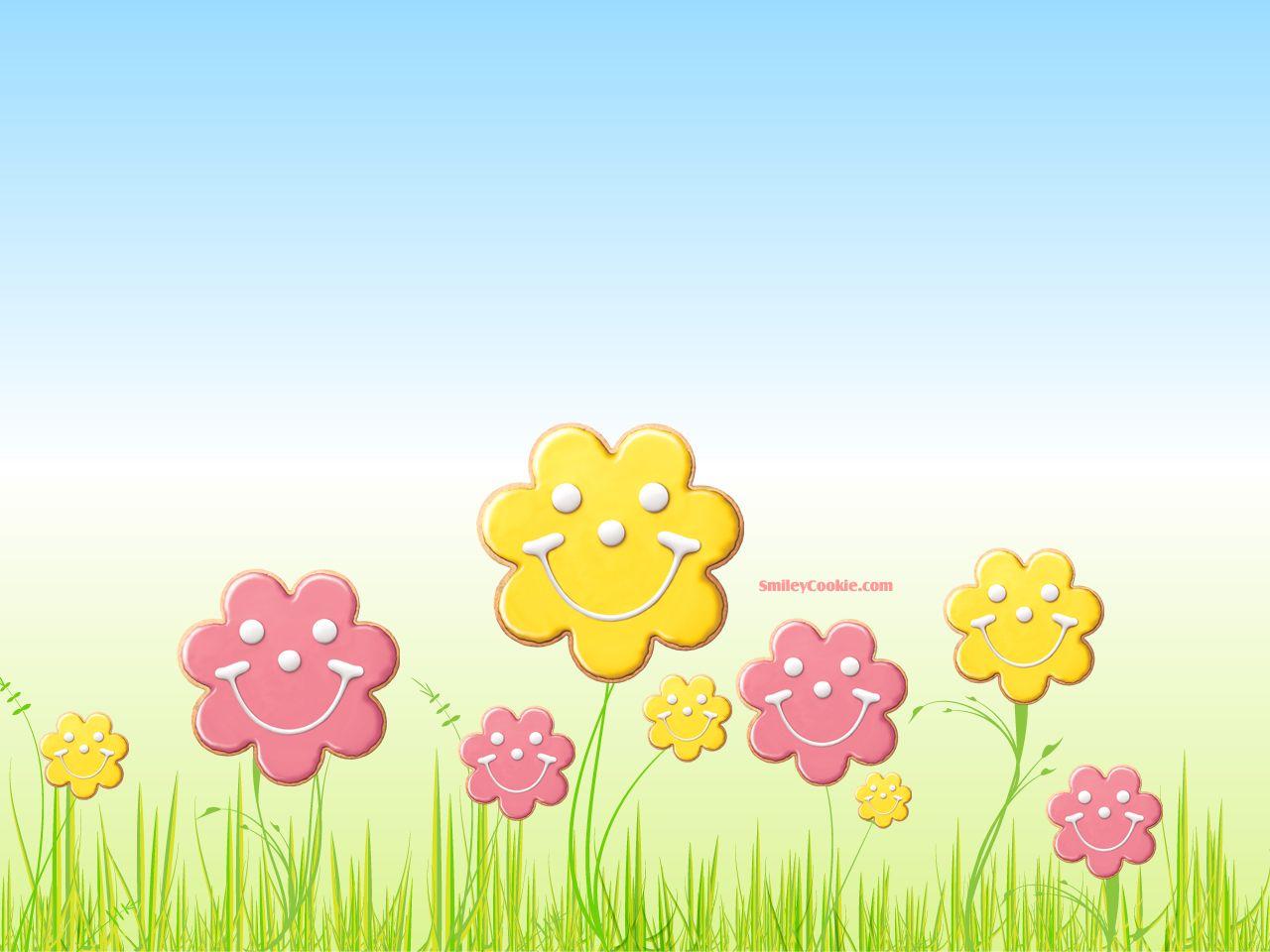 Flower Smiley Cookie Background