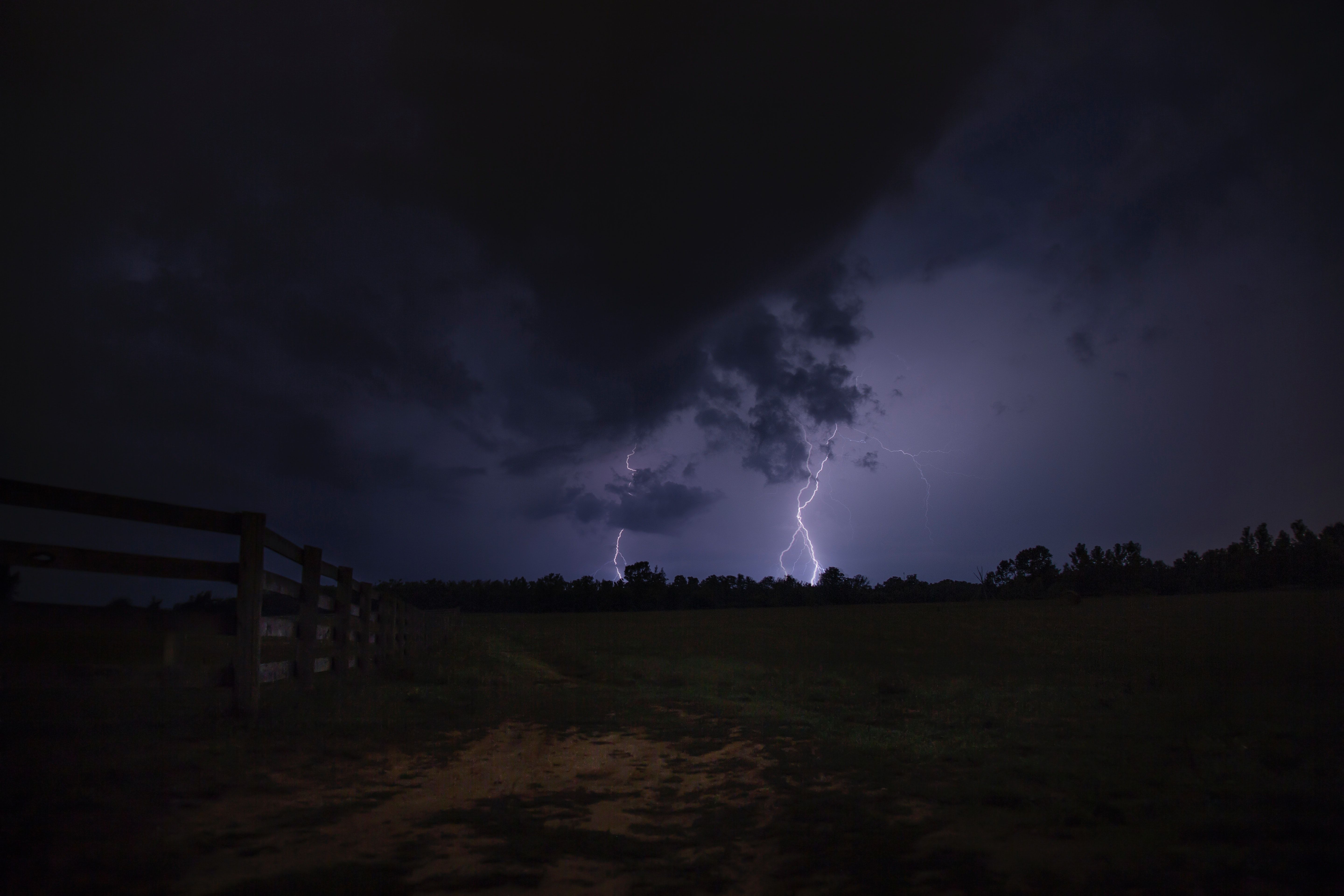 Free photo: Lightning Strike the Ground during Night Time