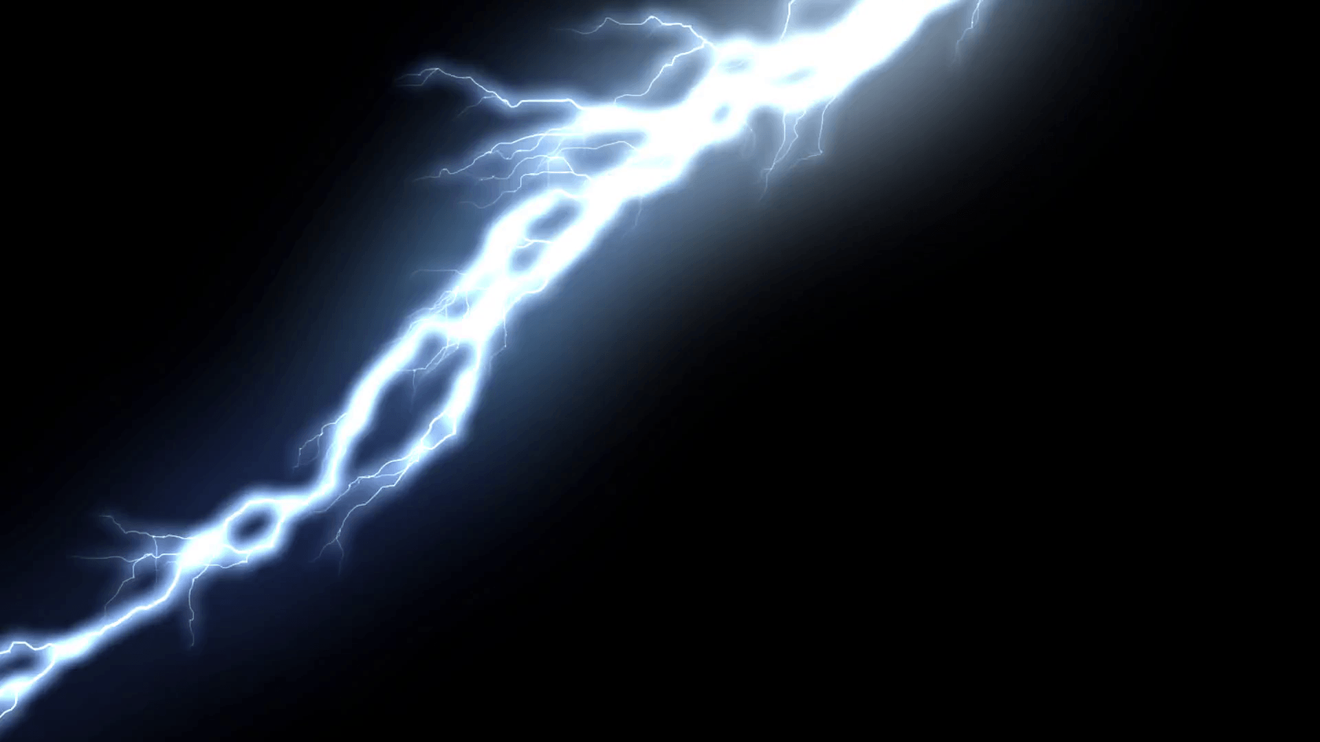 Realistic lightning strikes over black background. Thunderstorm