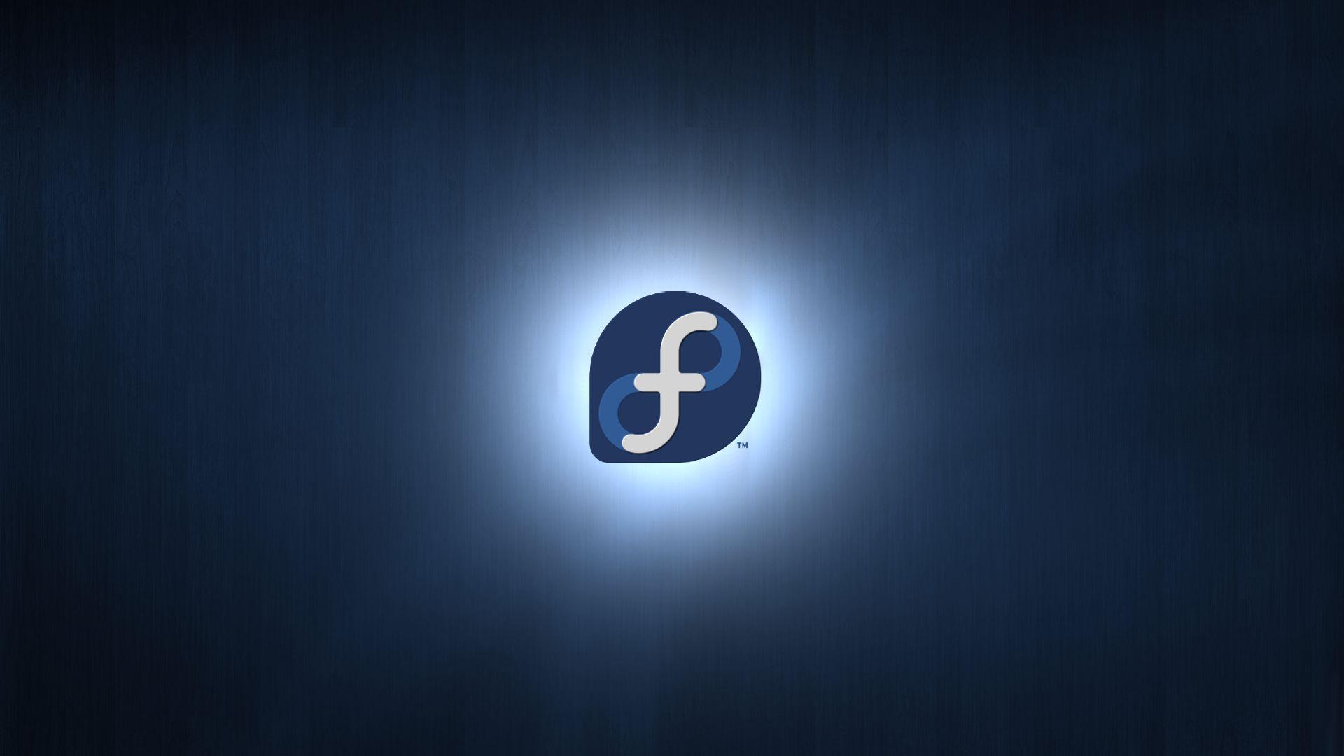 Blue Background and Fedora Logo Wallpaper