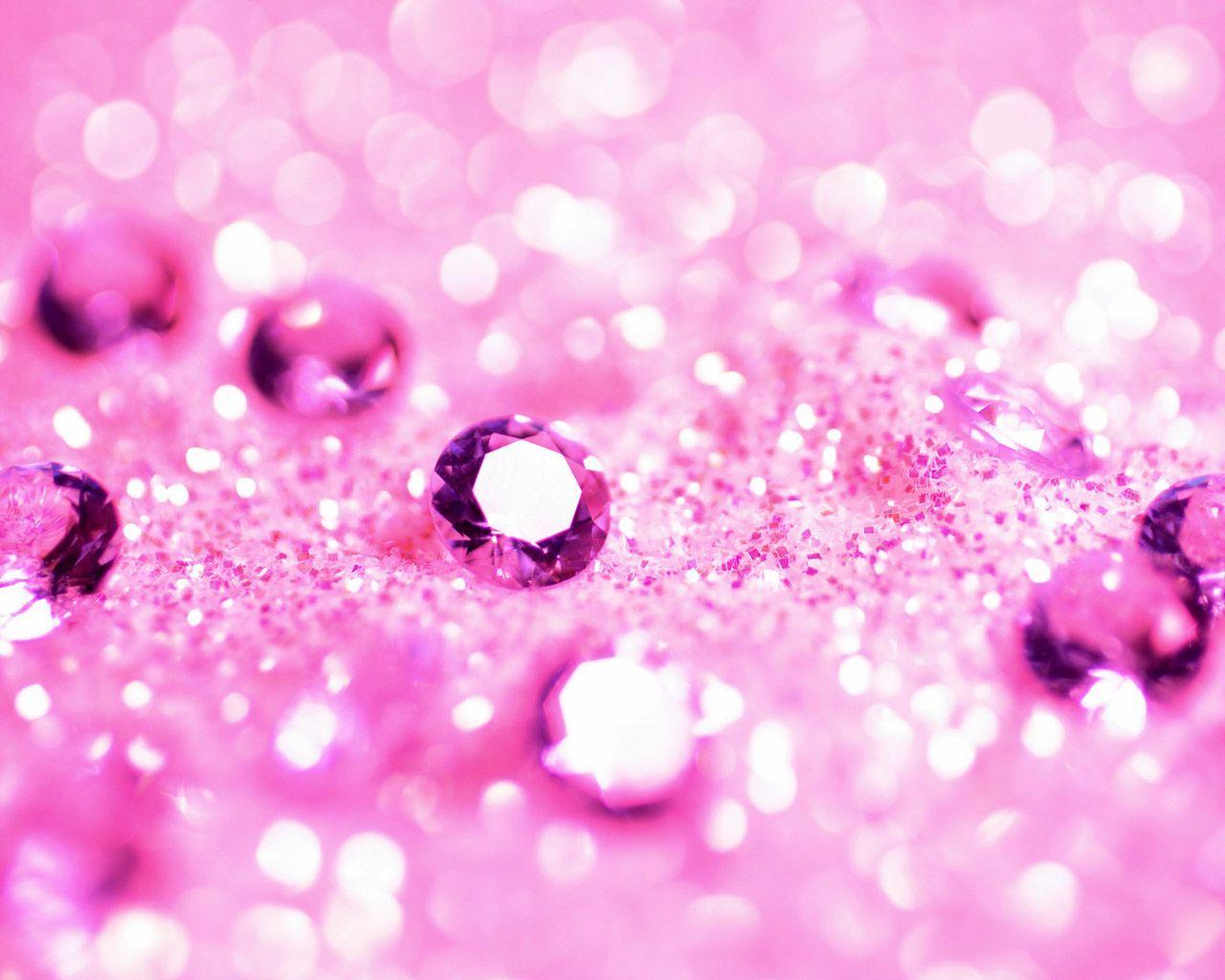 crystal pink glitter wallpaper