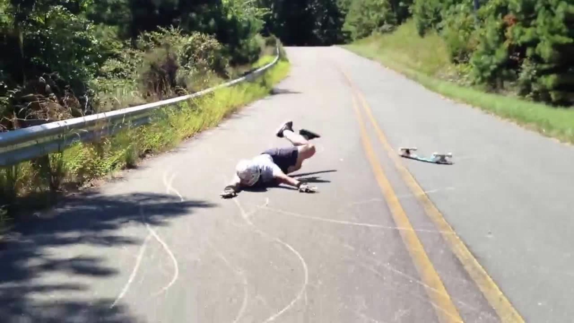 Red Shirt Guy's Funny Downhill Longboard Fail
