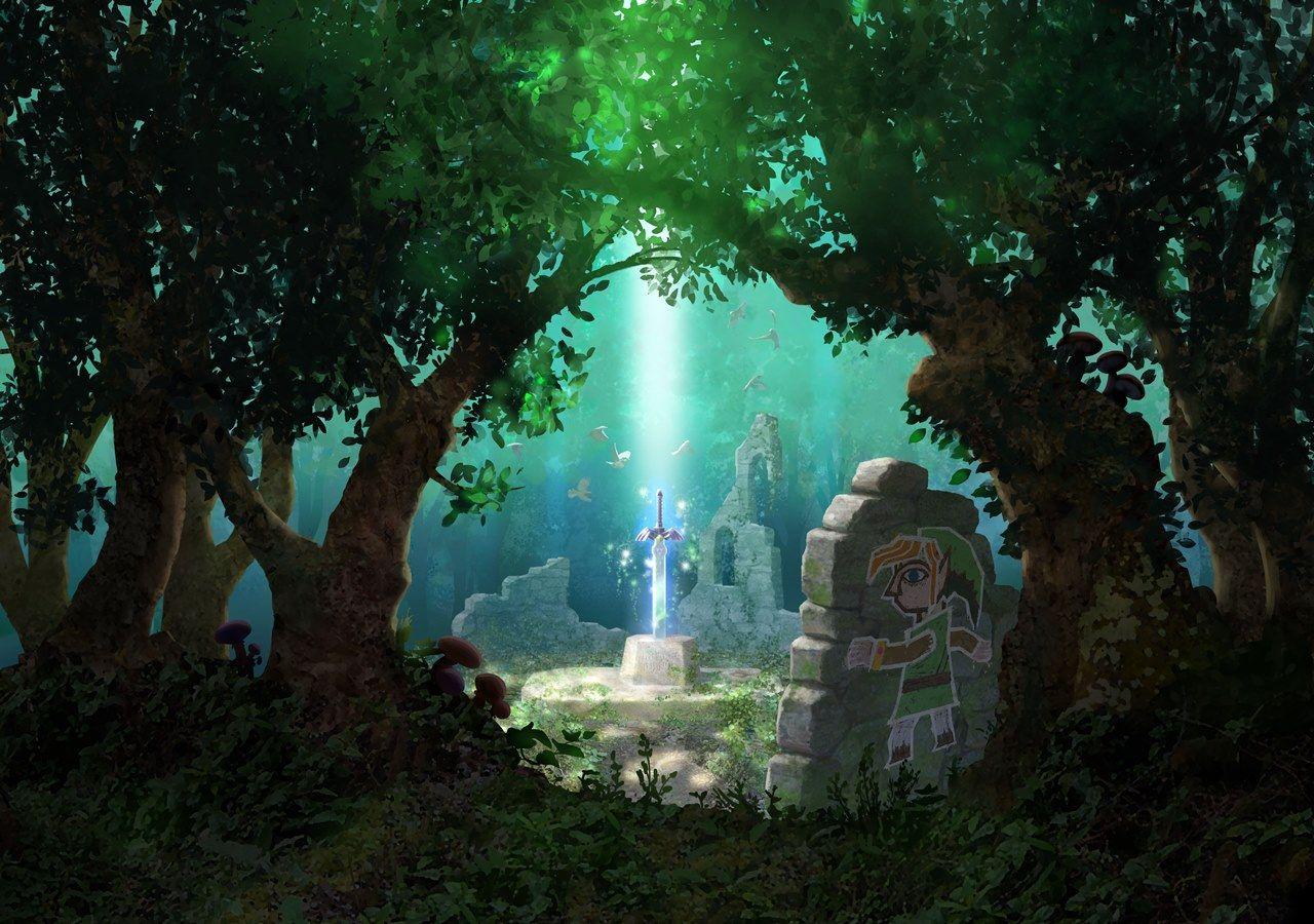 Lost Woods Artwork (A Link Between Worlds). Zeldapedia