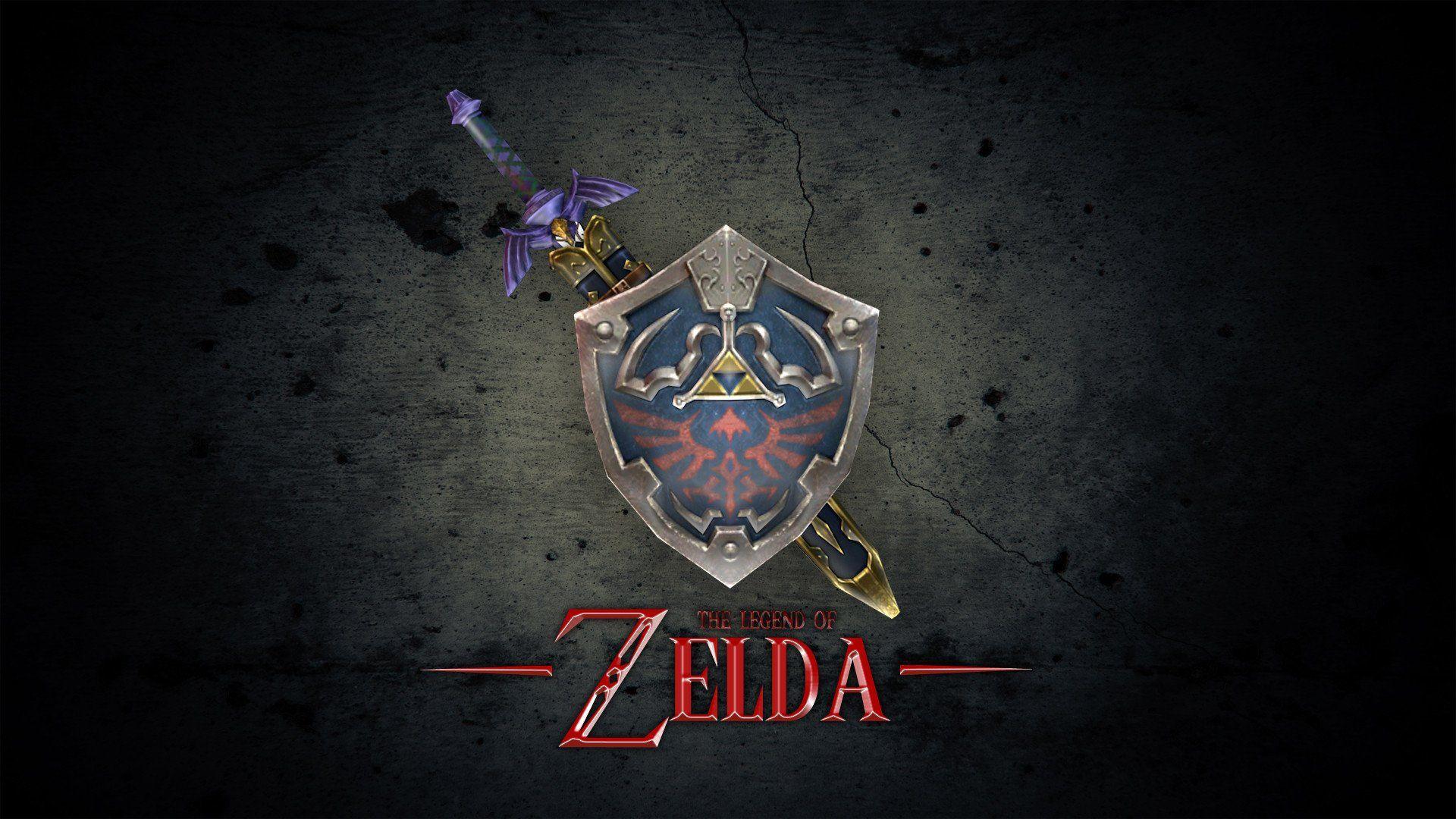 the legend of zelda nintendo master sword hylian shield wallpaper