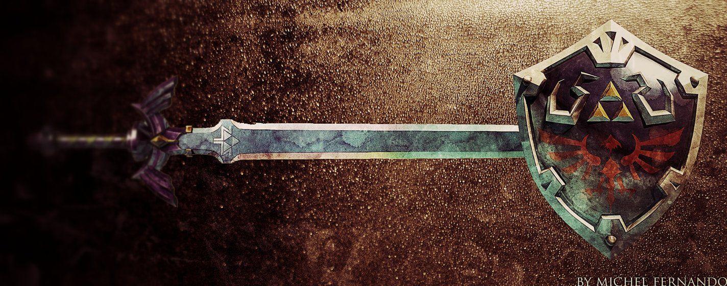 master sword and hylian shield wallpaper