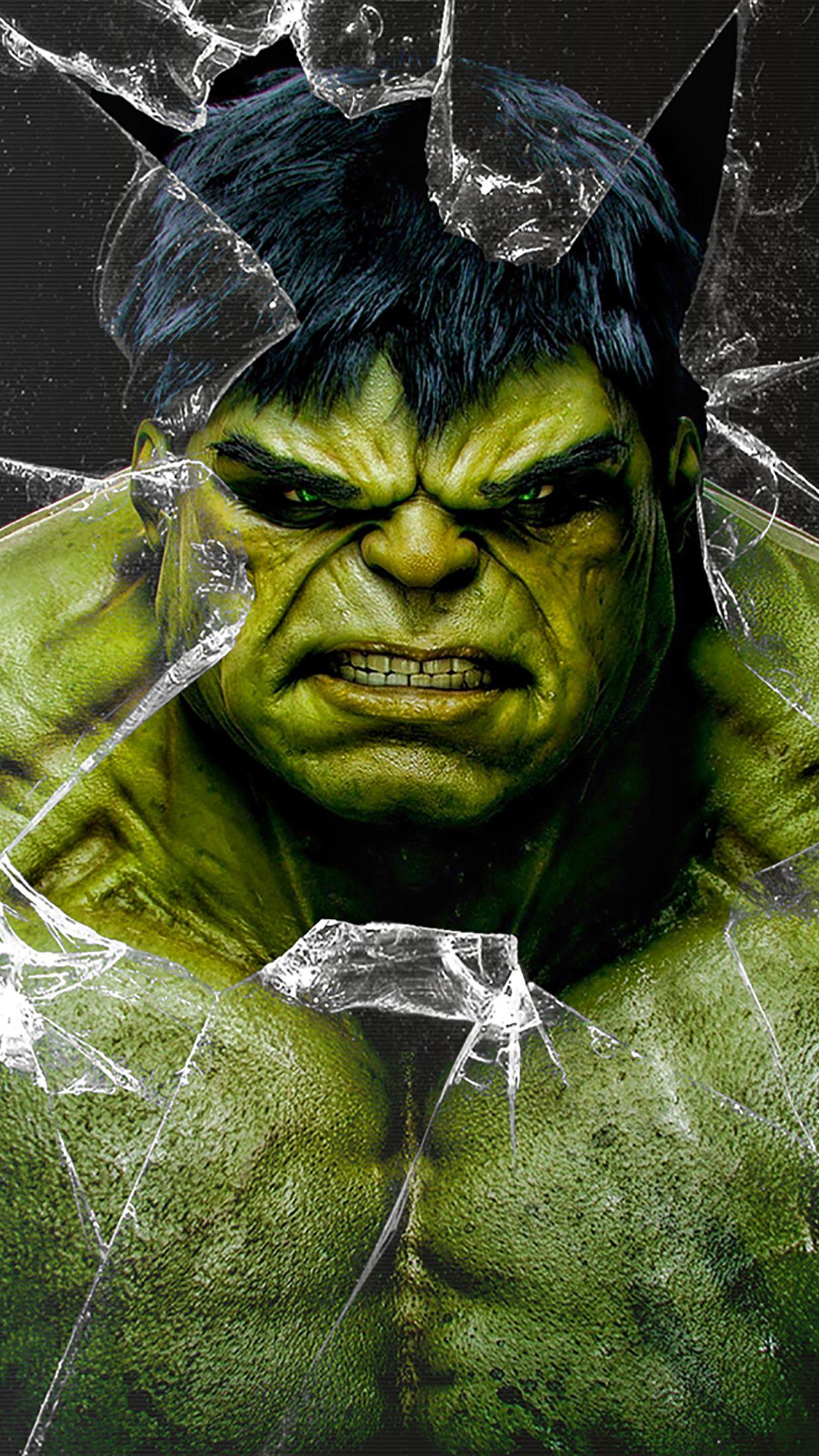 Hulk broken glass Wallpaper for iPhone X, 6