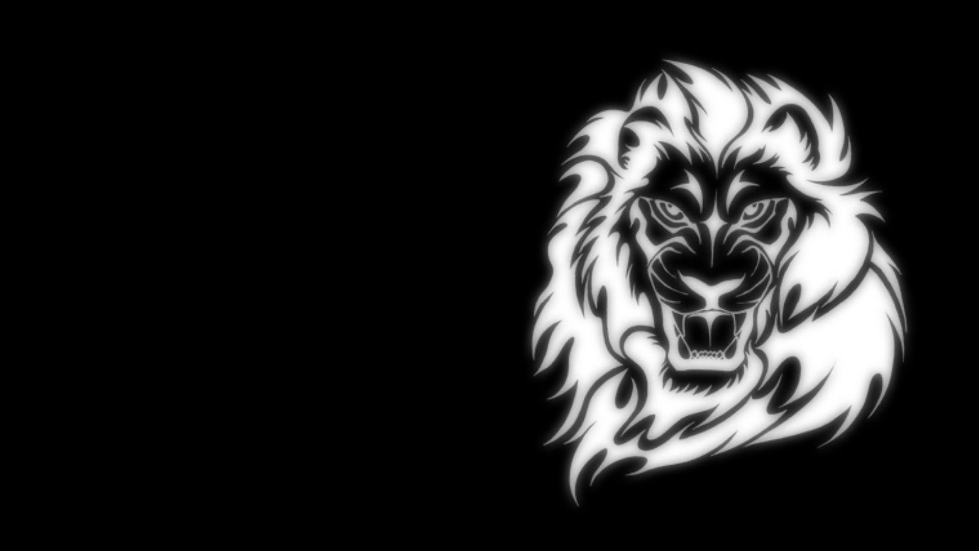 Wallpaper.wiki Awesome Black Light Lion High Quality PIC WPB0014703