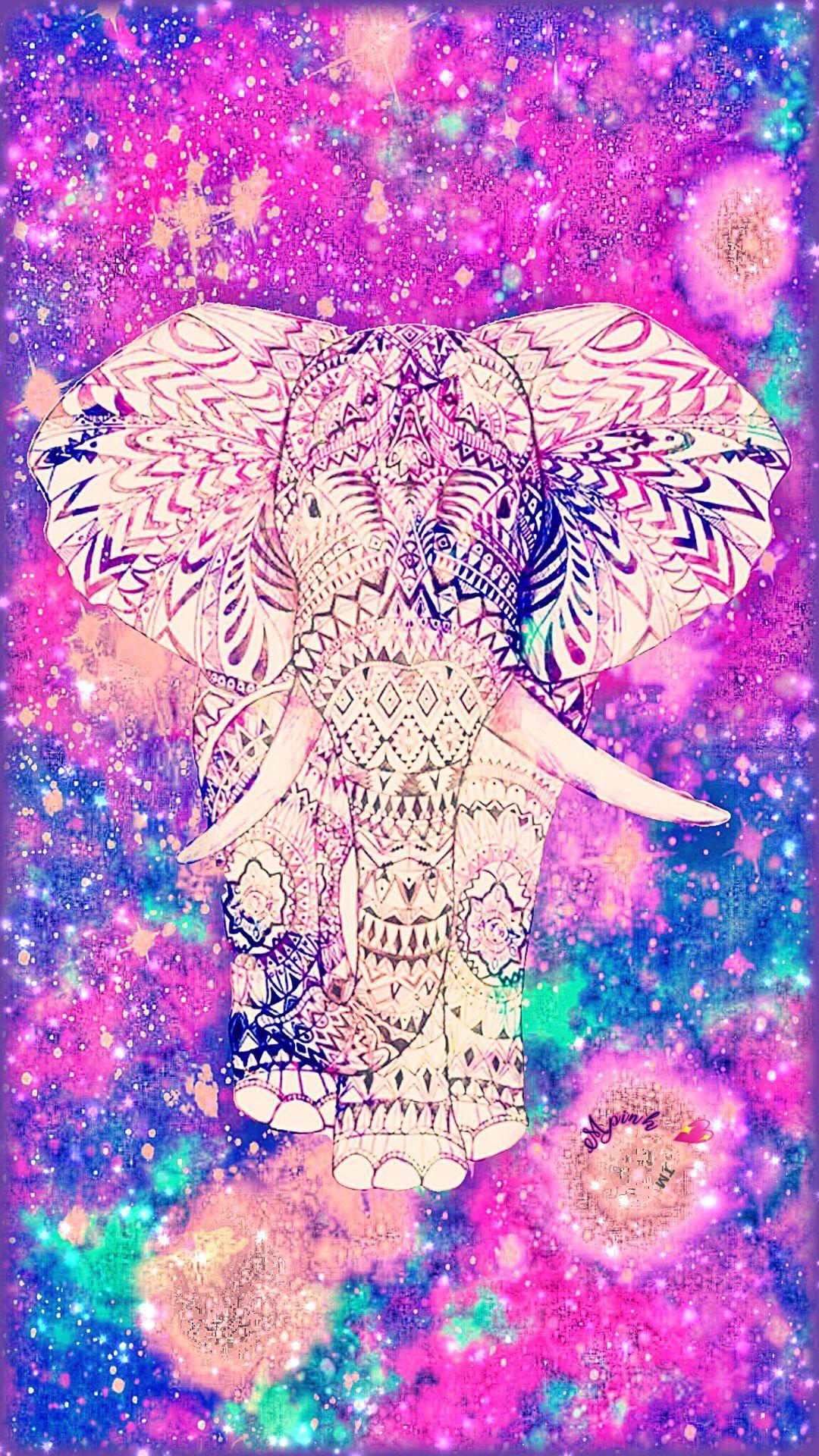 Pastel Tribal Elephant Galaxy Wallpaper #androidwallpaper