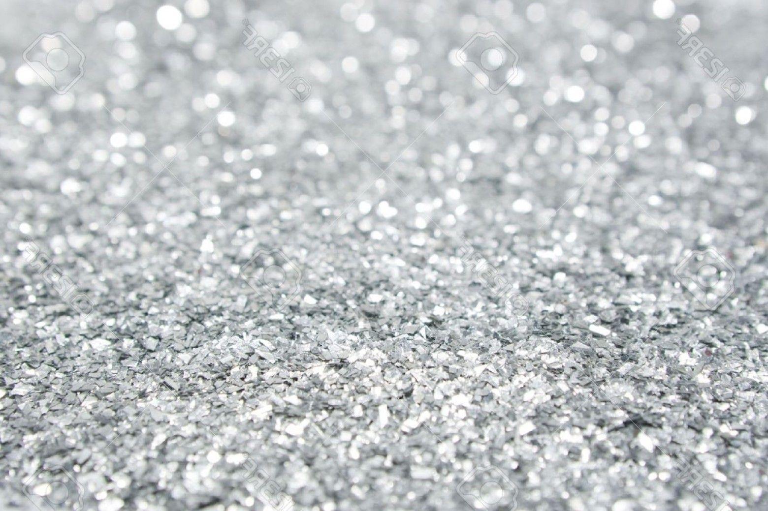 Silver Glitter Close Up Background