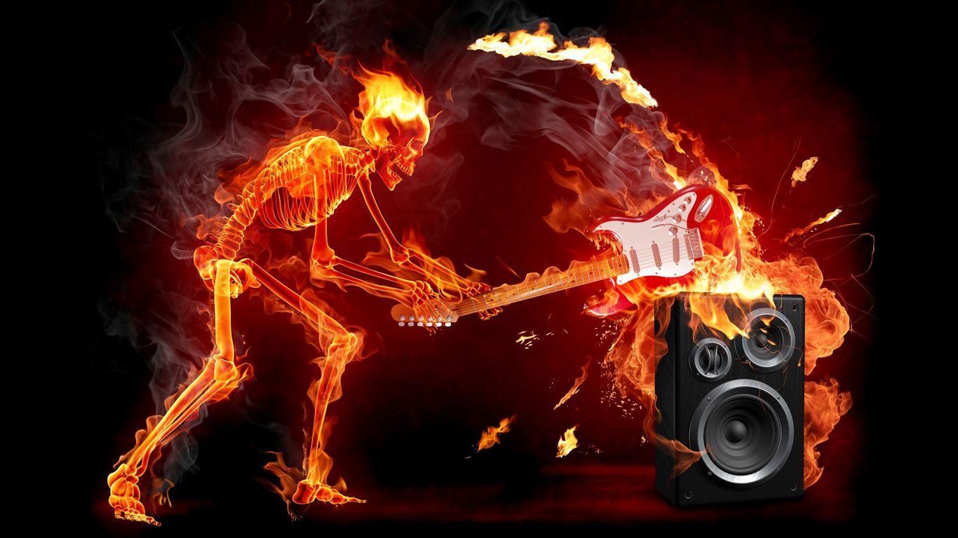 Fire Rock Music Wallpaper For IPhone Wallpaper
