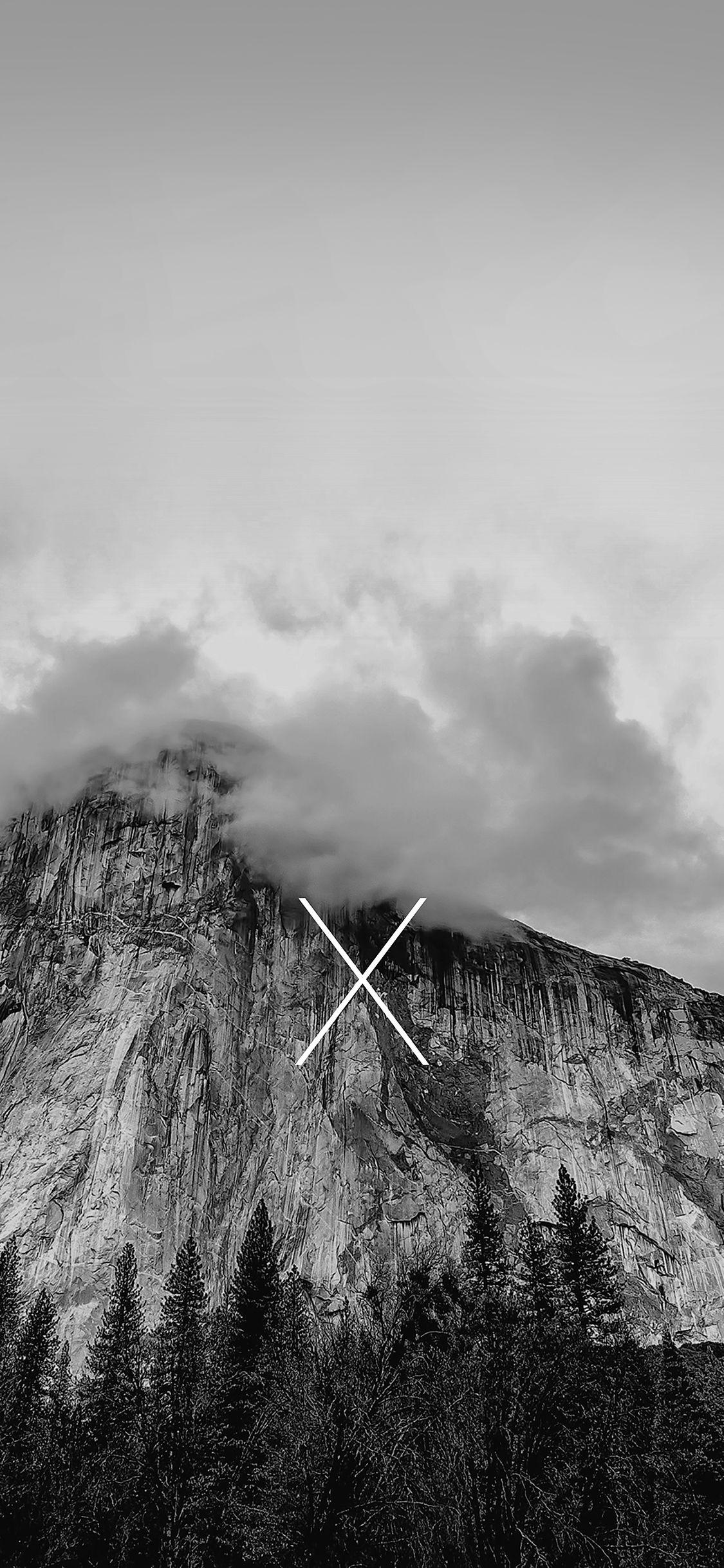 os x yosemite mac apple black white mountain