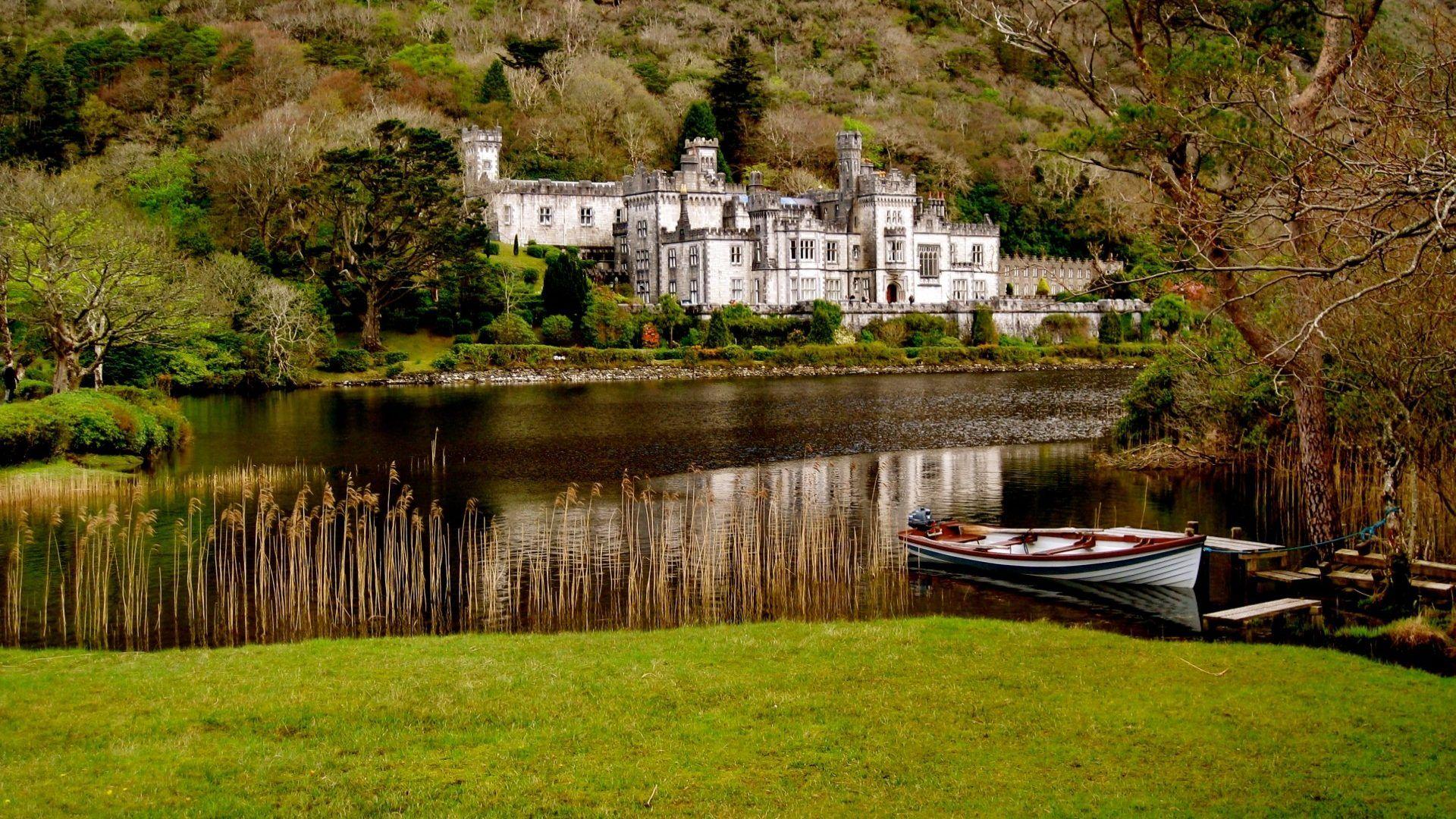 Religious: Beautiful Monastery Kylemore Abbey Ireland Lake Trees