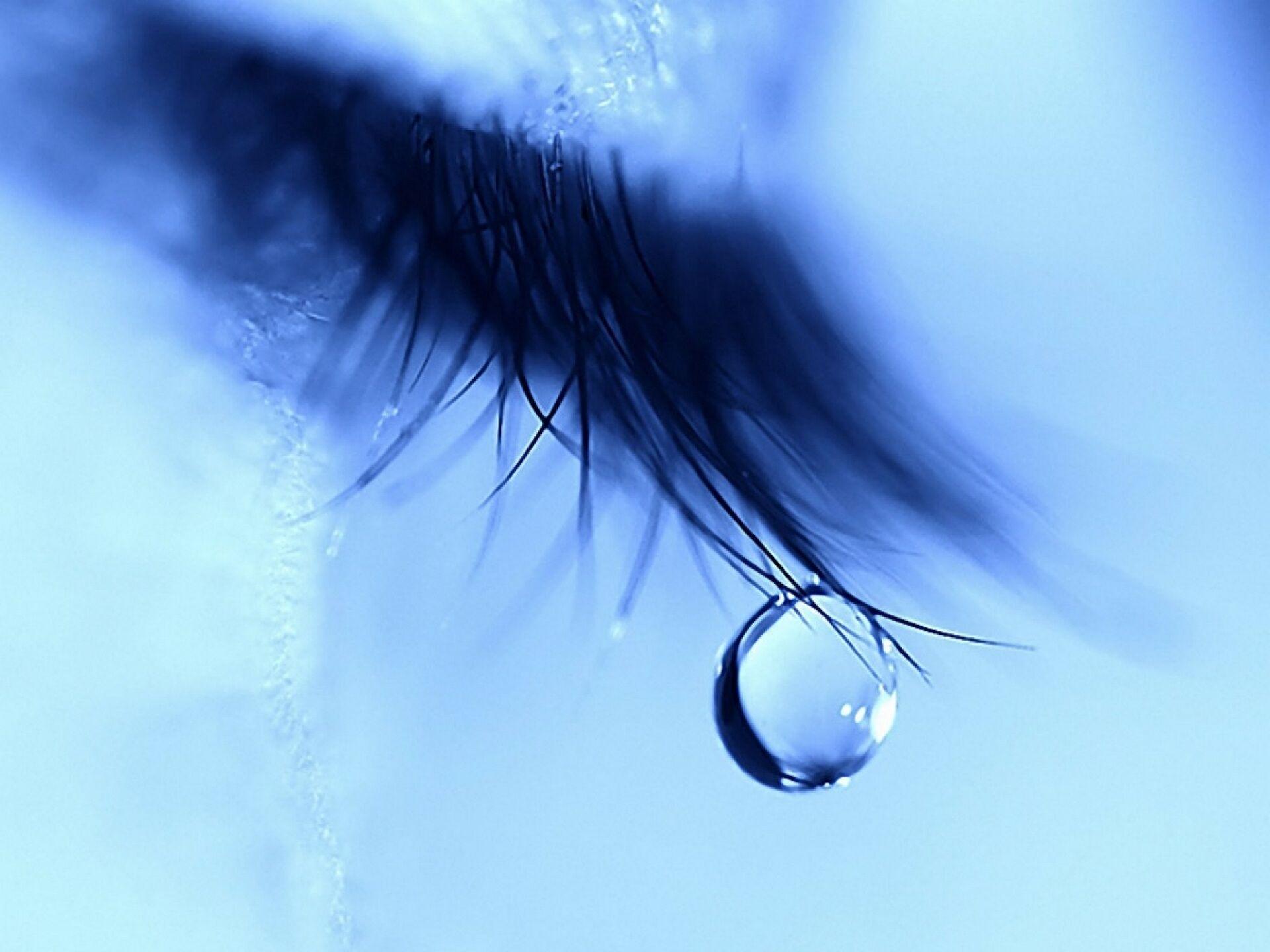 Download wallpaper 1920x1440 eyelashes, drop, tears, emotion HD