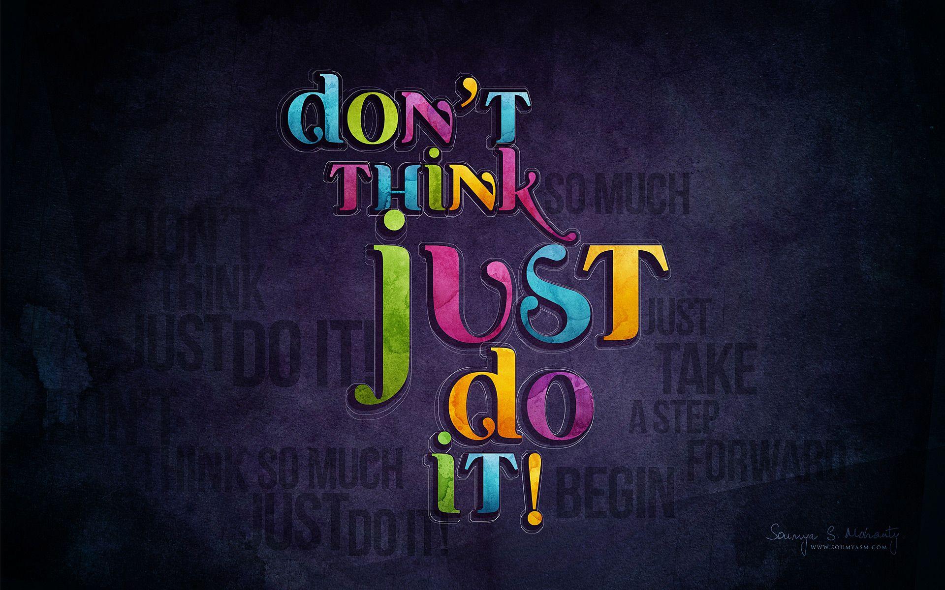 Typography Wallpaper: Just Do It « Graphic Designer India, Freelance