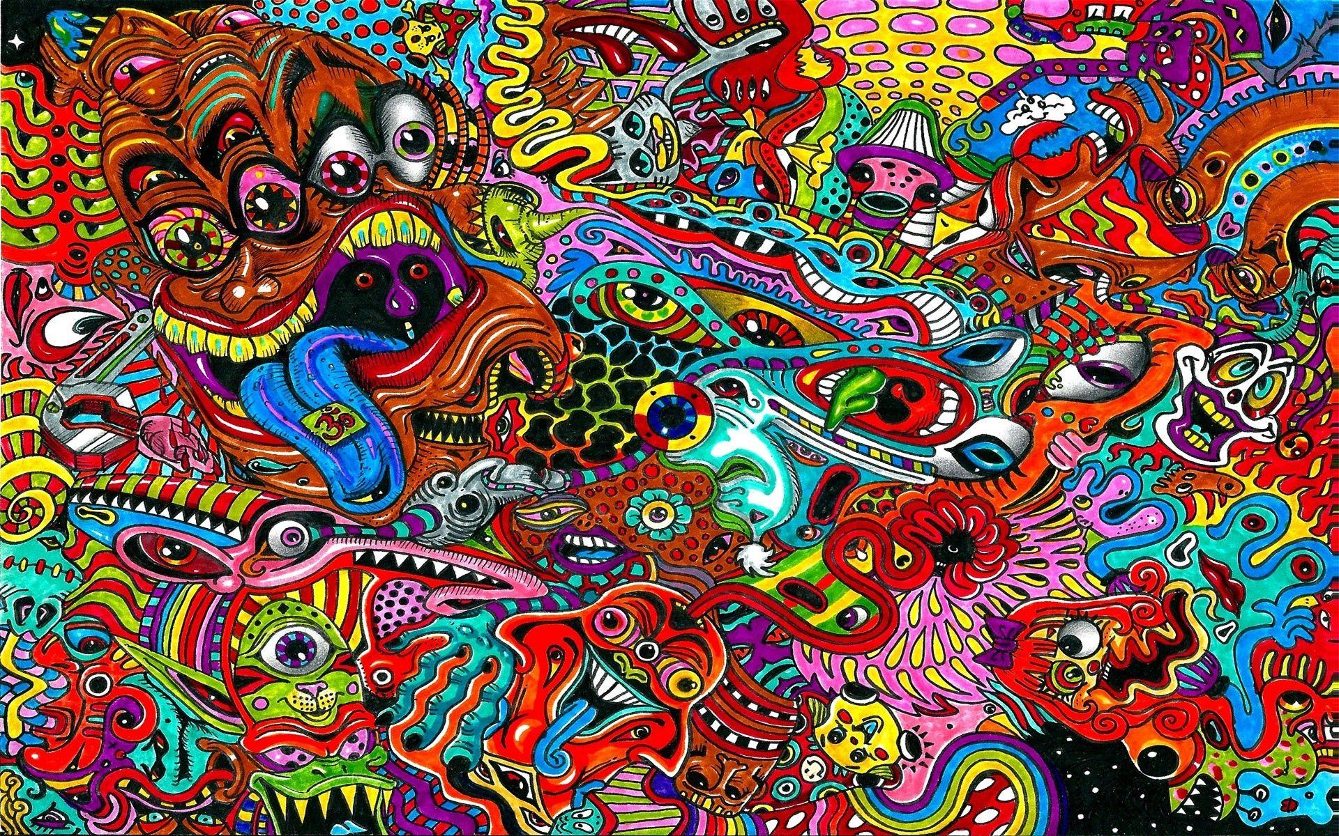 Download wallpaper 1920x1200 drawing, surreal, colorful, psychedelic