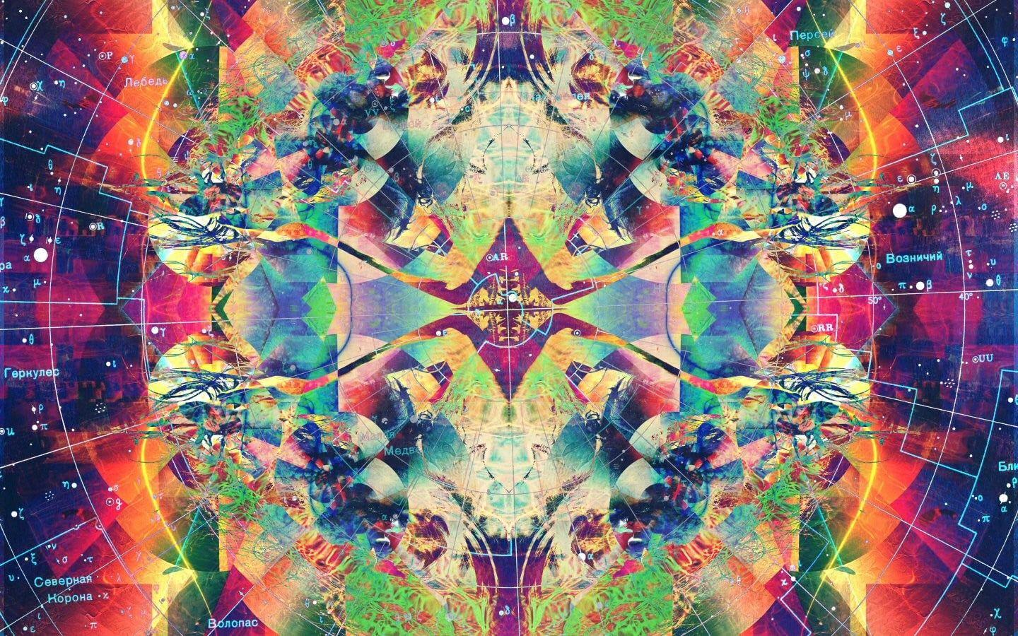 Psychedelic, abstract, colorful, symmetry HD wallpaper