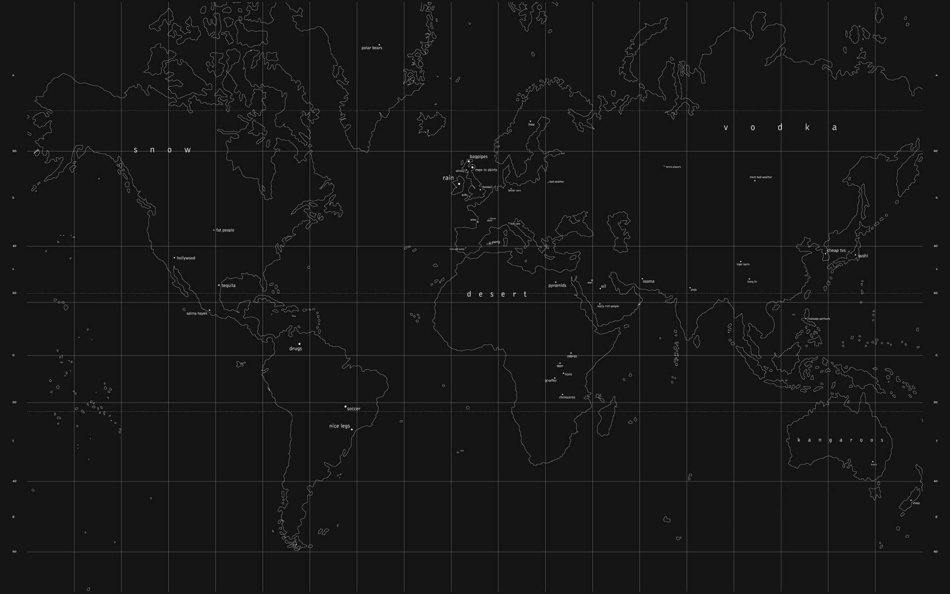 black, world, map Wallpaper and Picture 52839