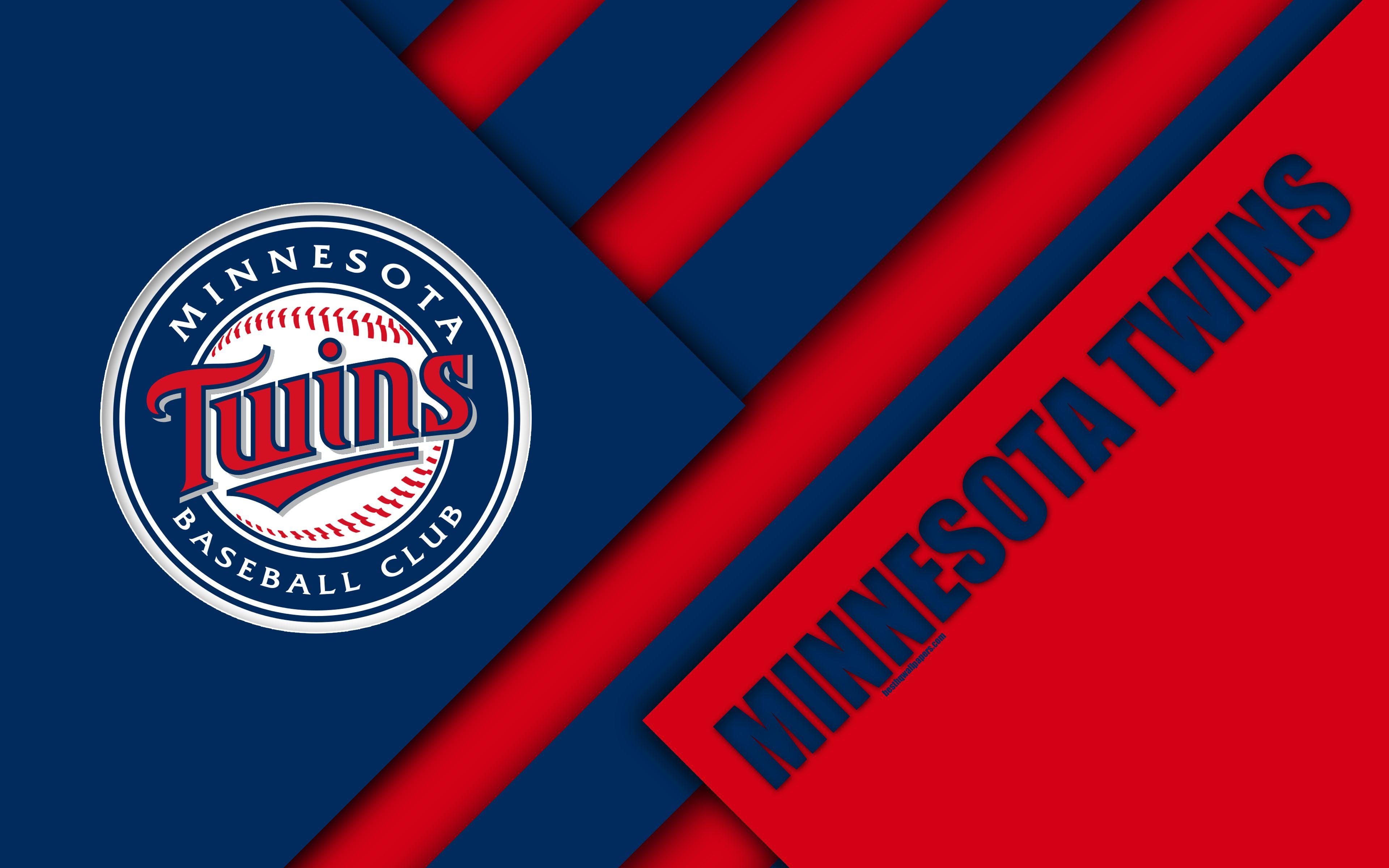Download wallpaper Minnesota Twins, MLB, 4k, red blue abstraction