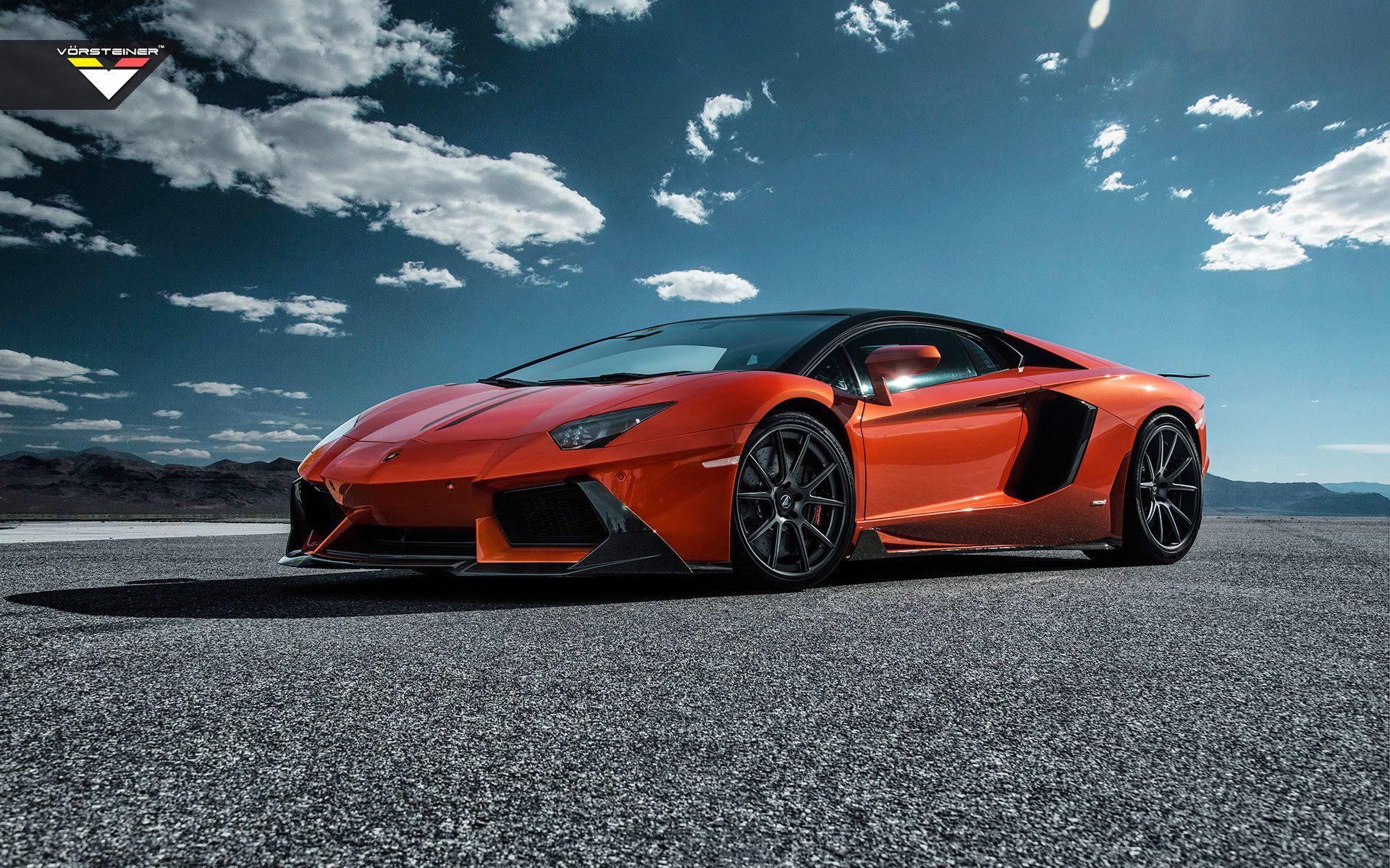 Lamborghini Aventador Orange Clouds