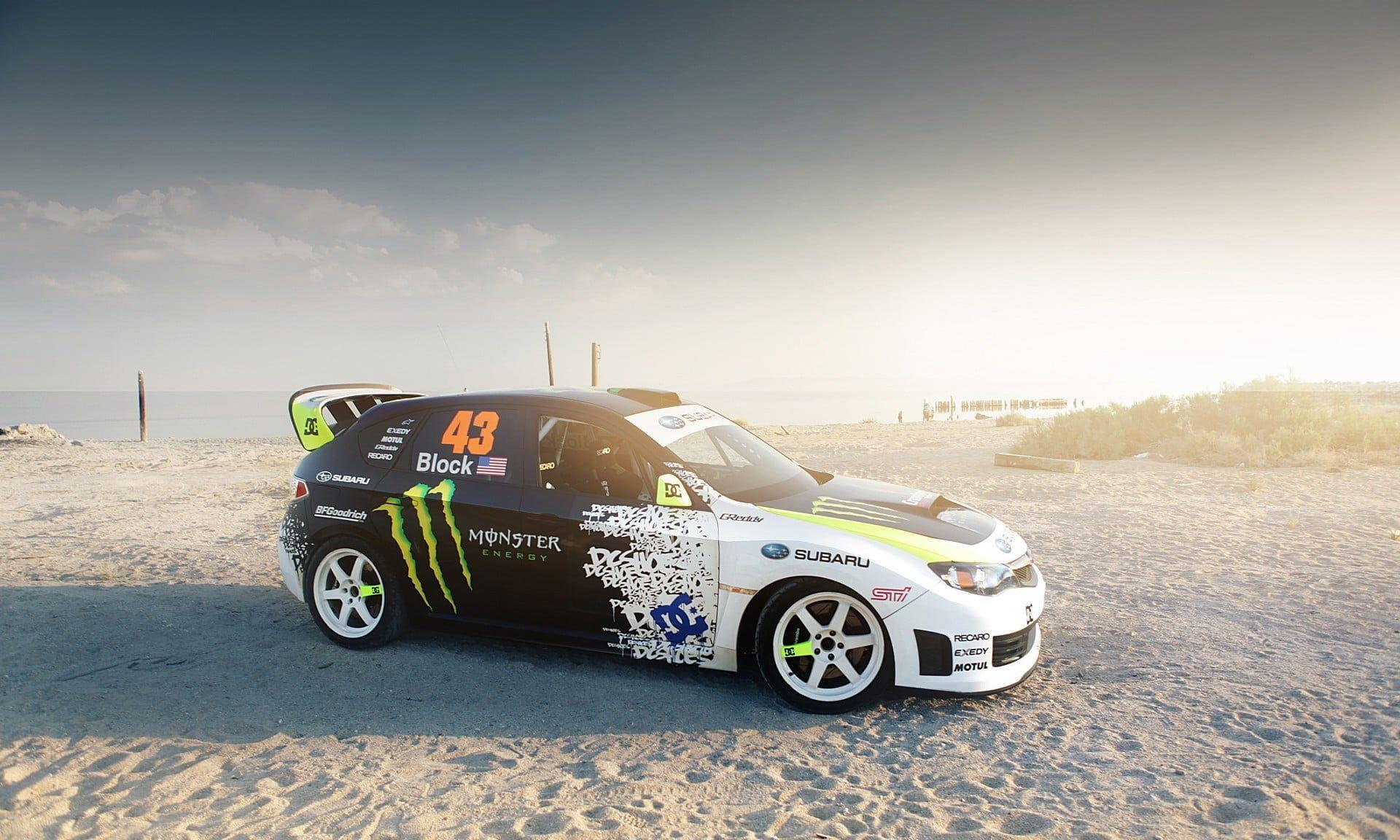 White, Black, And Green 3 Door Hatchback, Ken Block, Subaru Impreza
