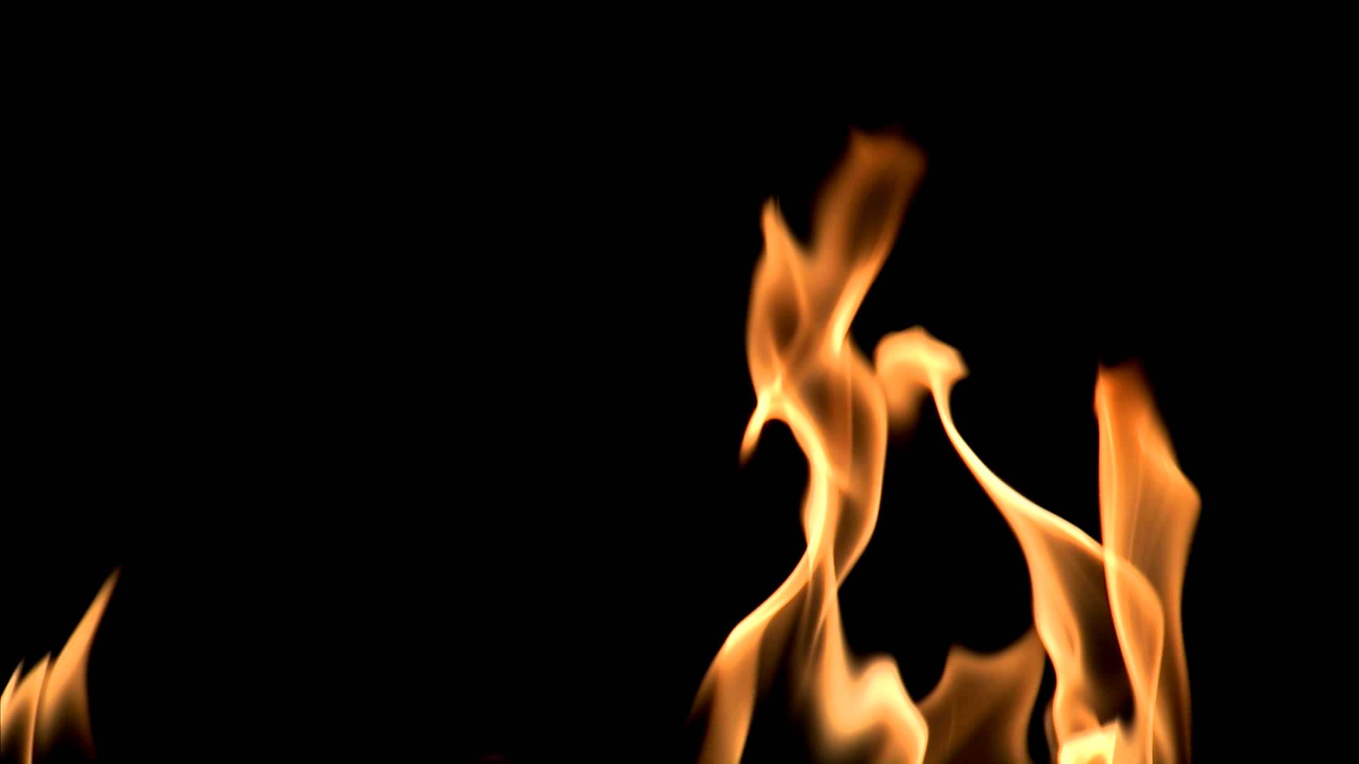 Low flames flickering with a black background