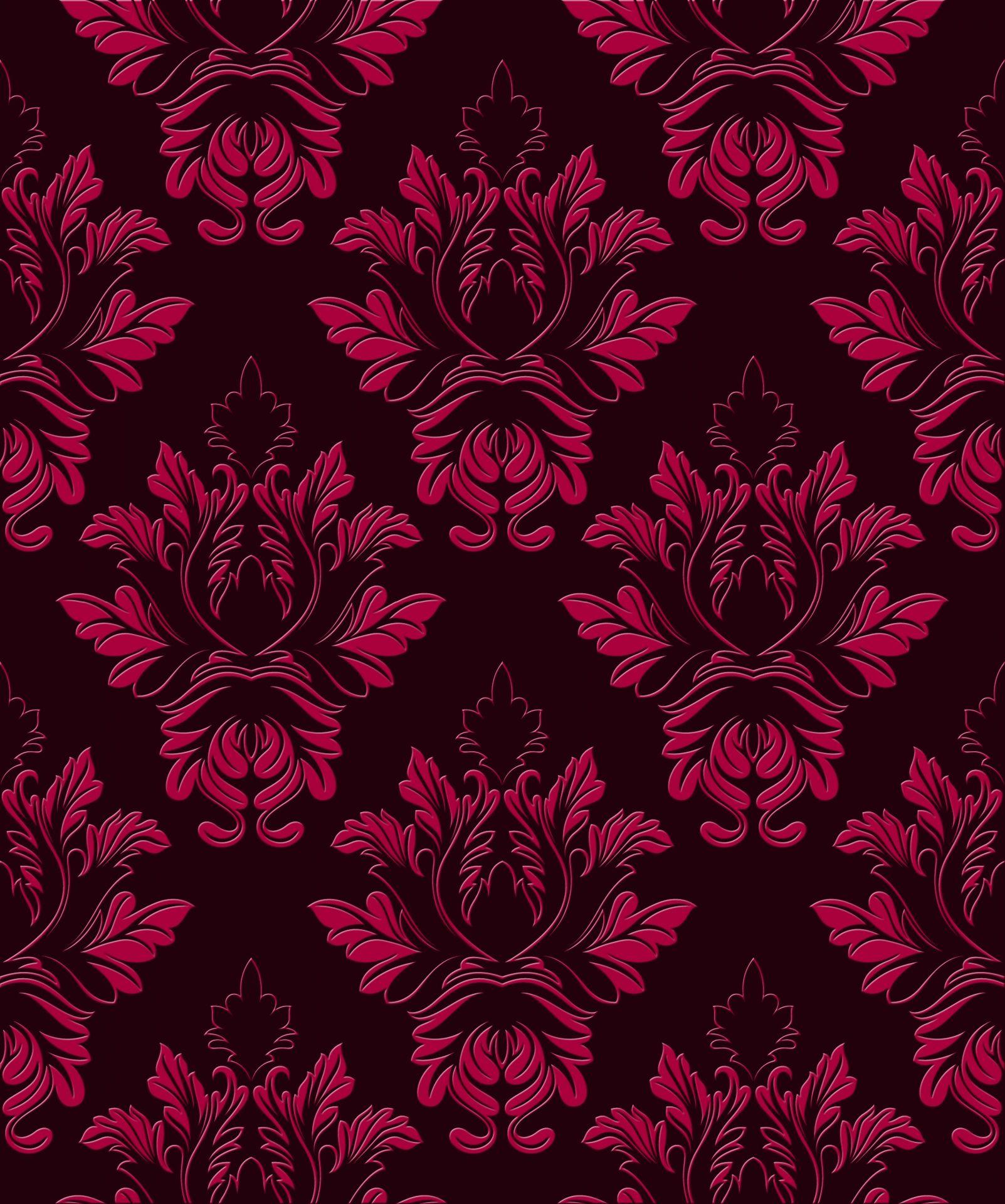 Damask Wallpaper Red & Black Free Domain Picture