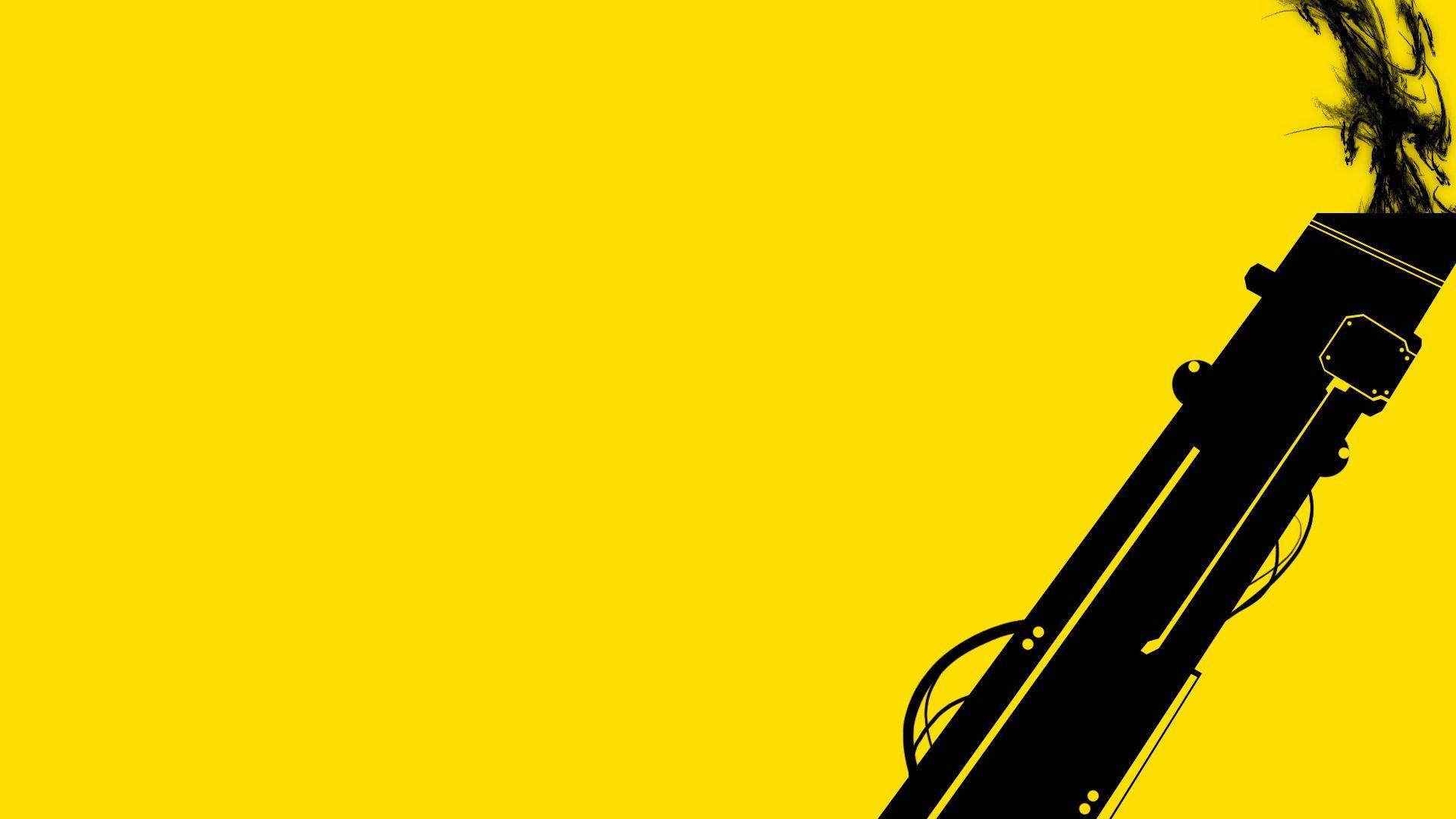 gun, yellow, smoke, black, background, widescreen, generalbeaner