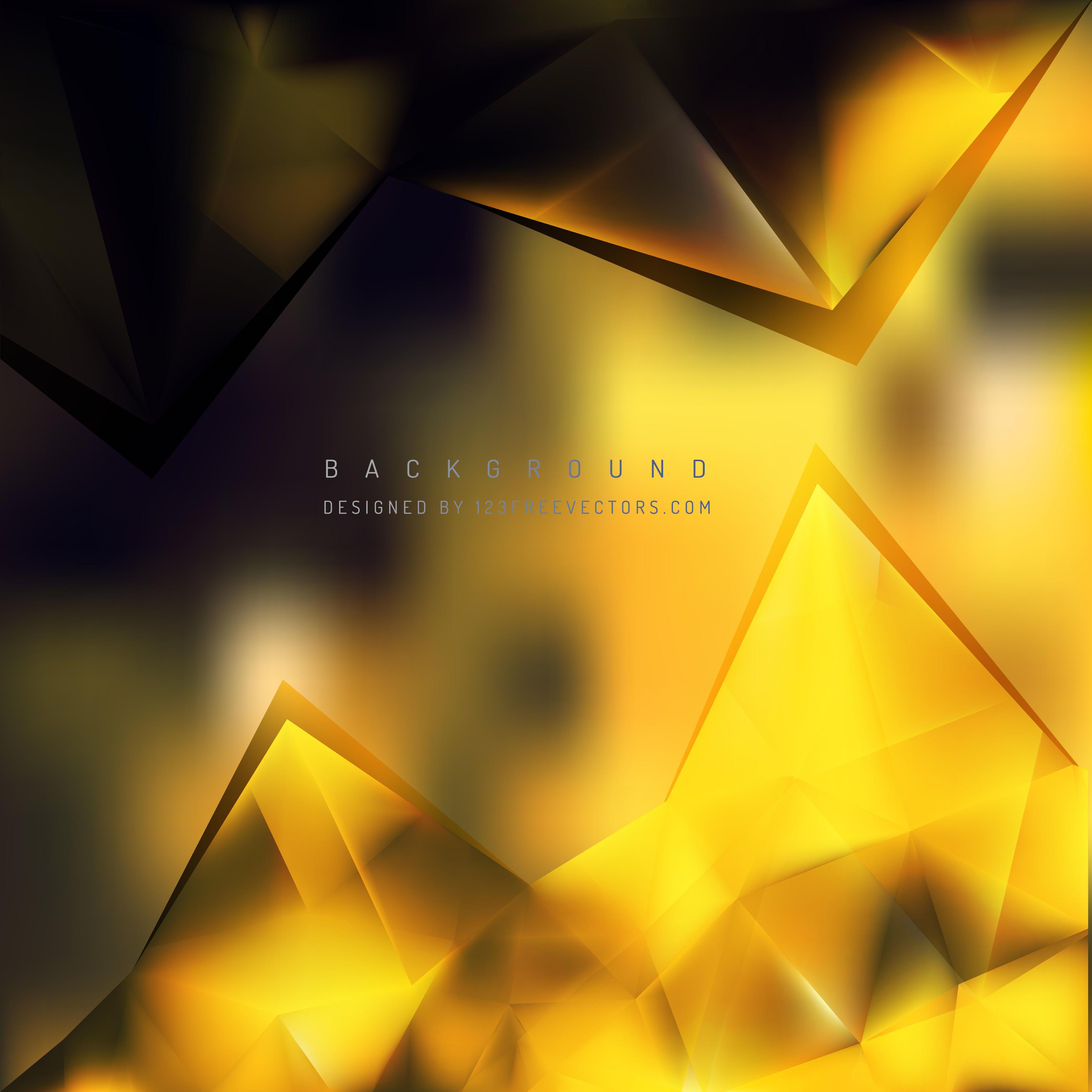 Abstract Black Yellow Geometric Triangle BackgroundFreevectors