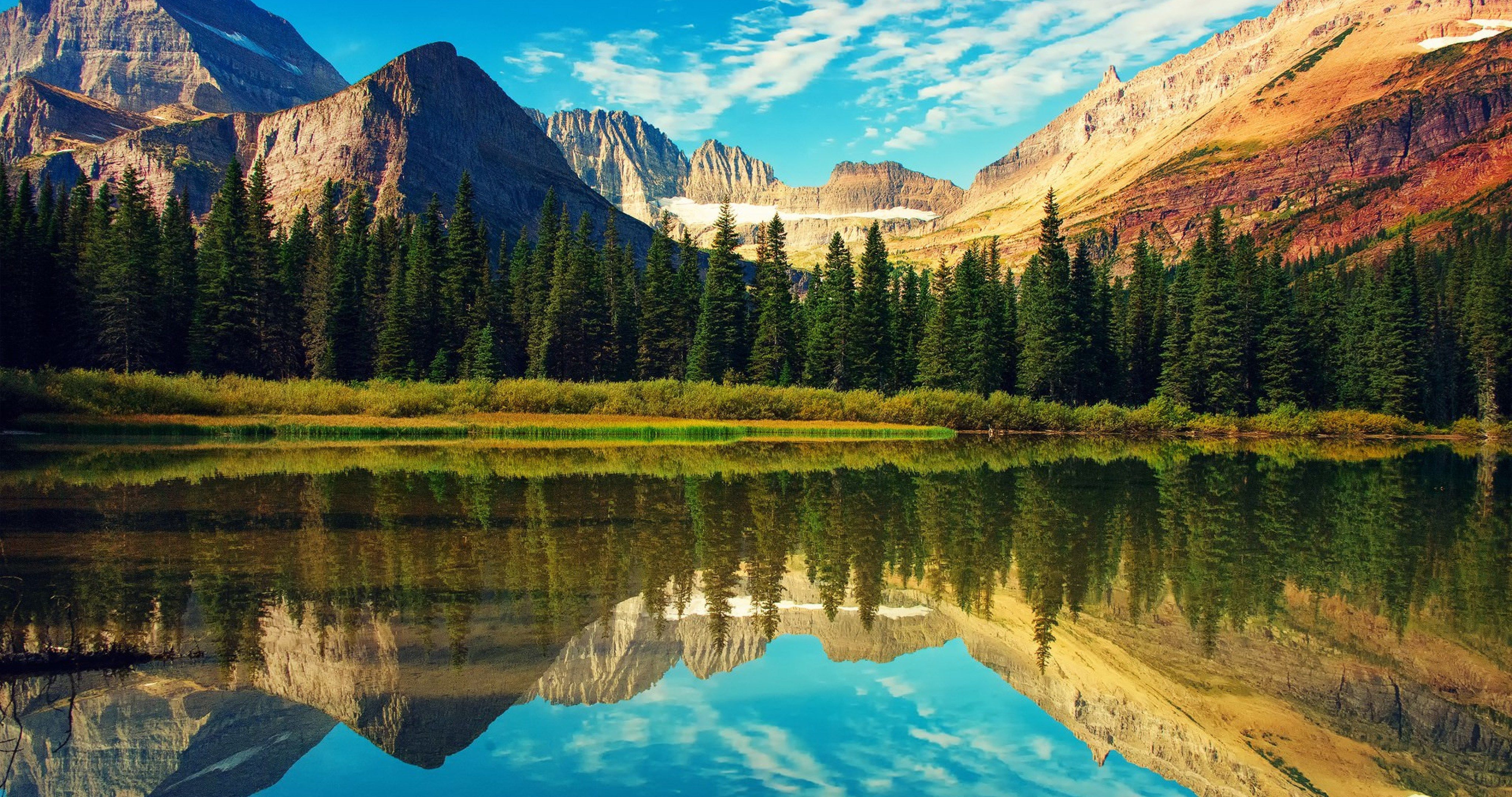 Красивые картинки природы хорошего качества. Глейшер (национальный парк, США). Национальный парк Йохо Канада. Озеро Морейн.