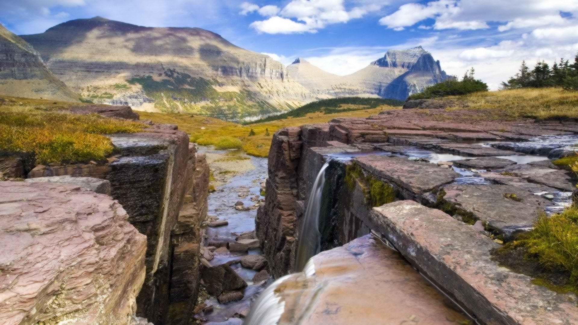 Waterfalls: Glacier National Park Falls Nature HD Themes For Windows
