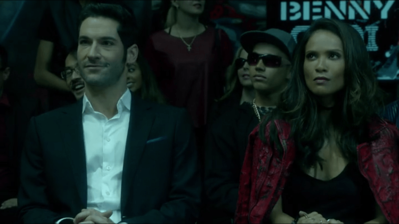 Lucifer and Maze at Benny's show.png