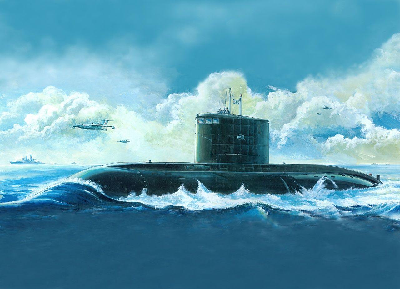 Image Submarines Russian Kilo Class, Attack Submarine Painting Art