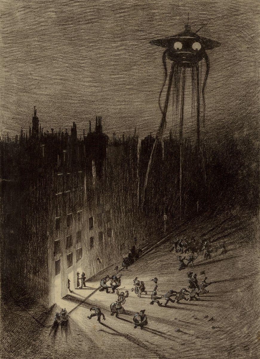 The War of the Worlds Mobile Gallery. pencil and ink drawings