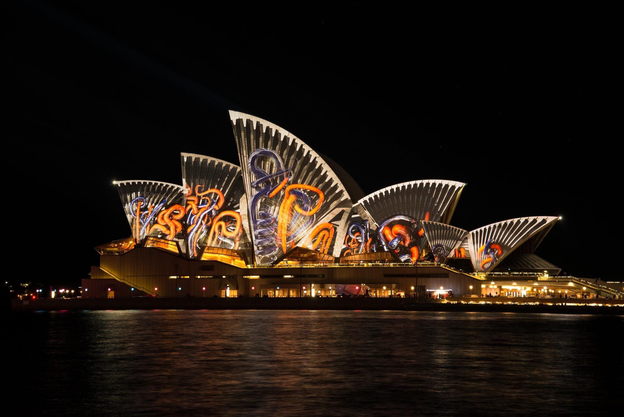 Sydney Opera House Vivid Sydney festival light show Full HD