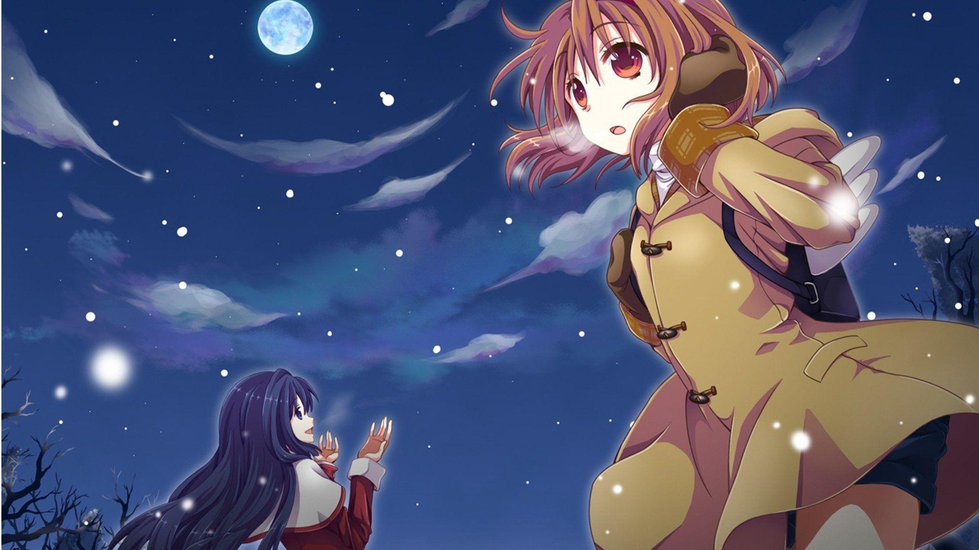Download Anime HD Wallpaper Background Image girl snow winter joy