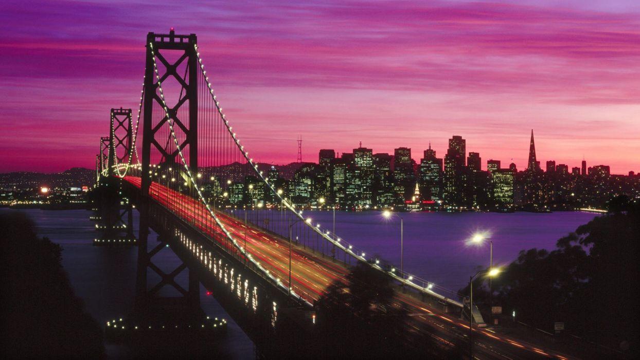 Sunset California San Francisco Bay Bridge wallpaperx1080