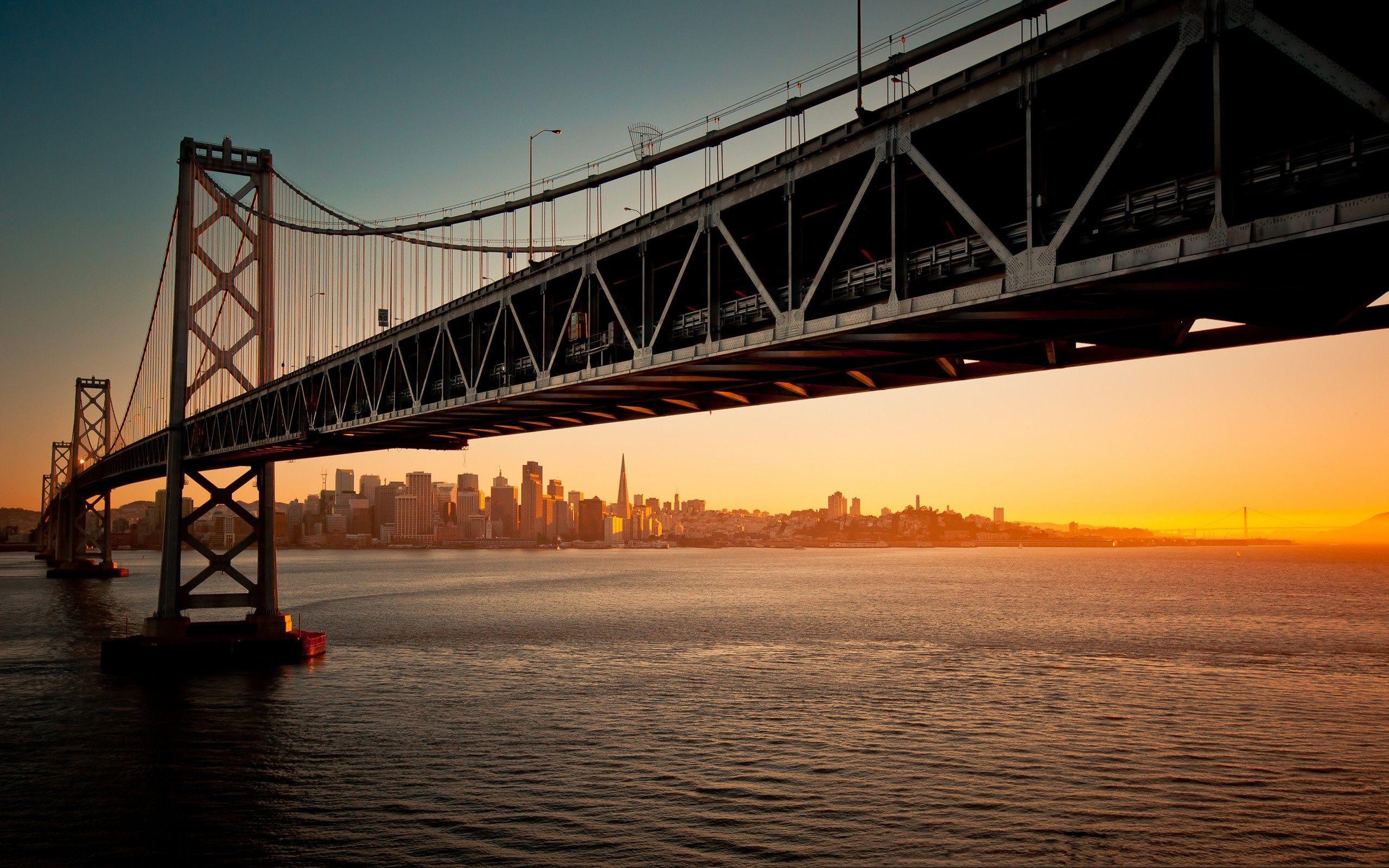 Oakland Bay San Francisco Sunset Bridge Desktop Wallpaper