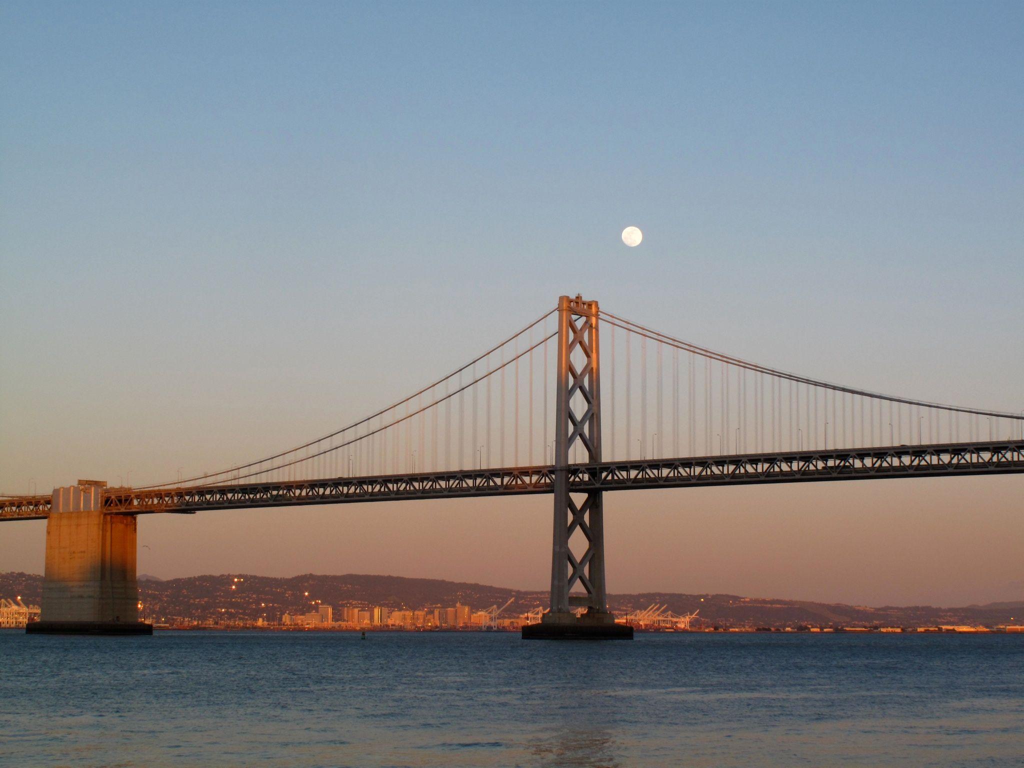 SF Bay Bridge moon