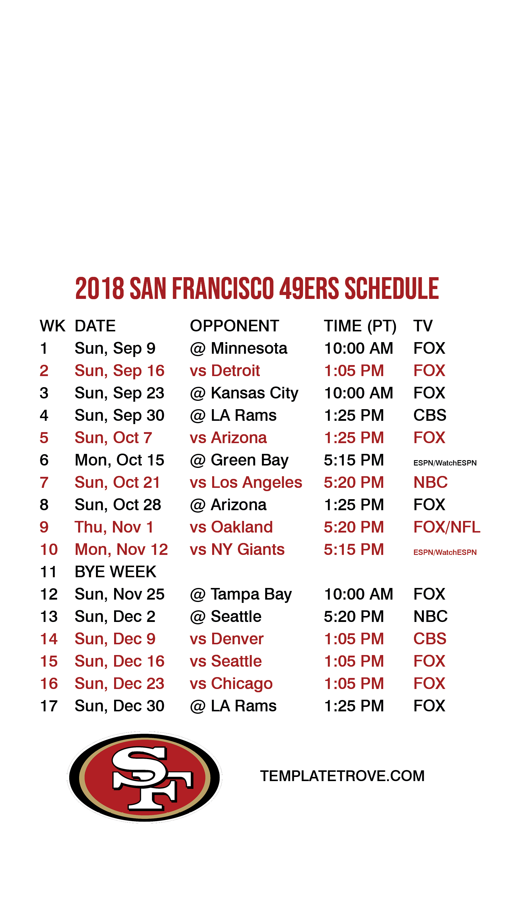 2018 2019 San Francisco 49ers Lock Screen Schedule For IPhone 6 7 8 Plus