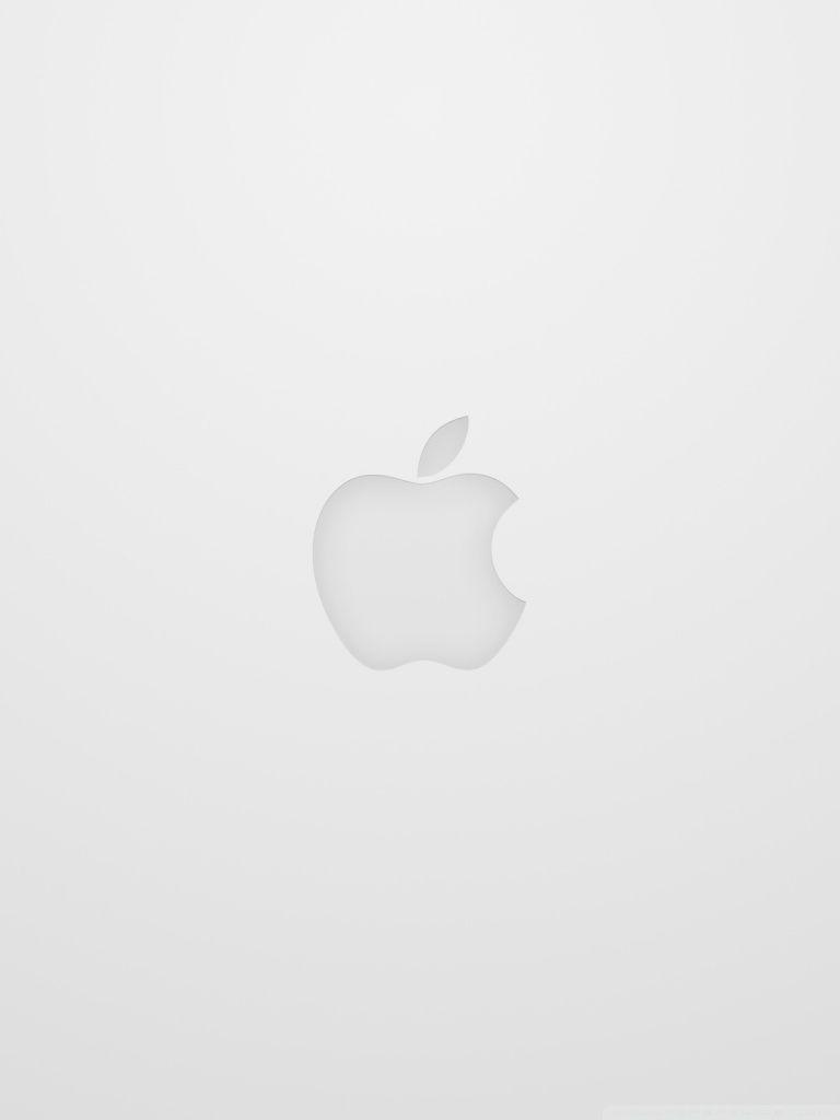 Apple Logo White Ultra HD Desktop Background Wallpaper