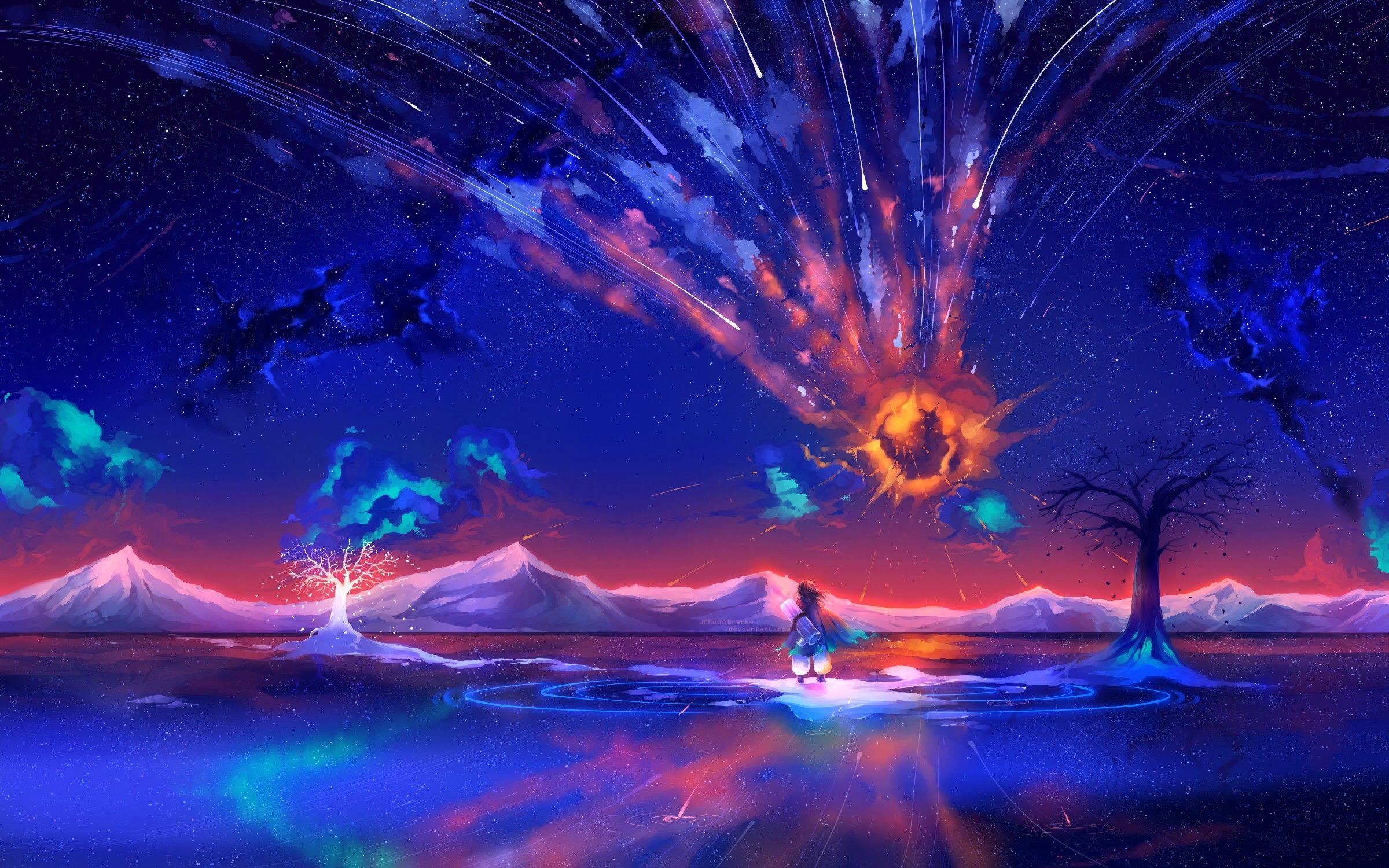 Anime, Nature, Explosion wallpaper