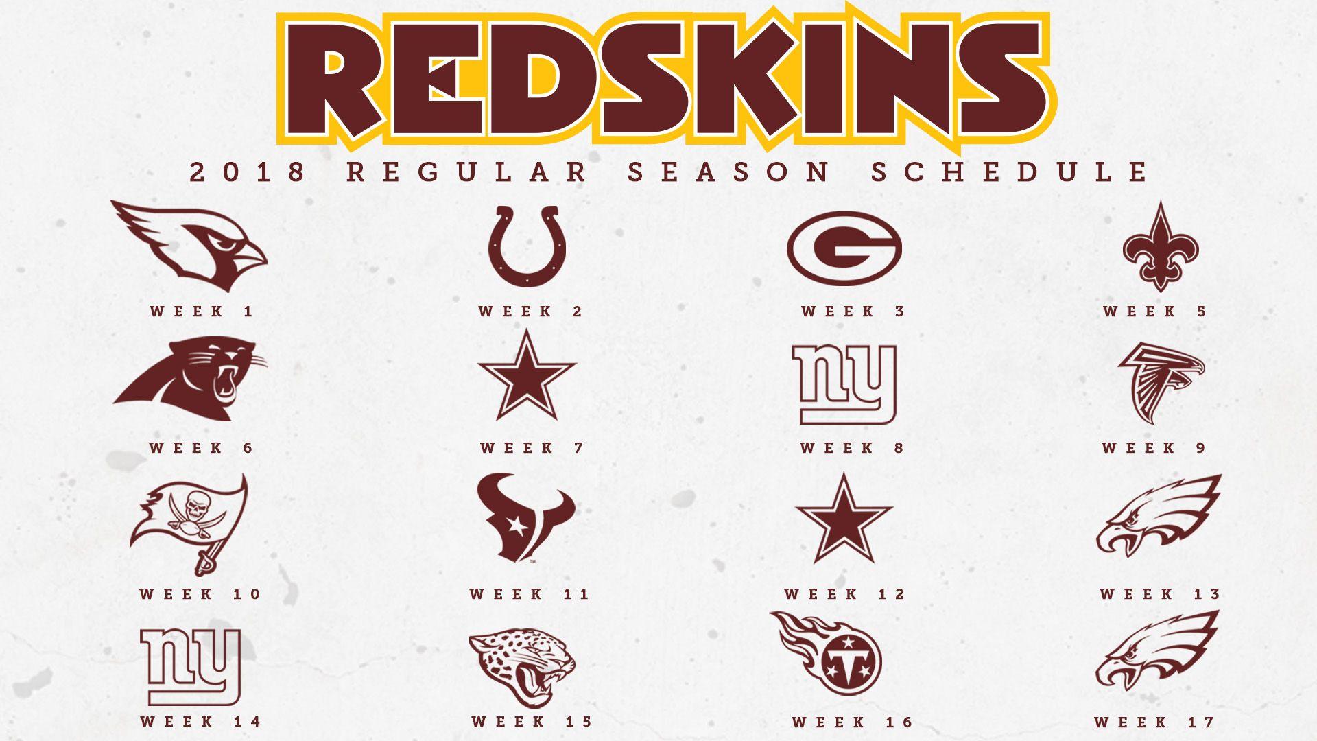 Redskins Release Official 2018 Regular Season Schedule. NBC Sports
