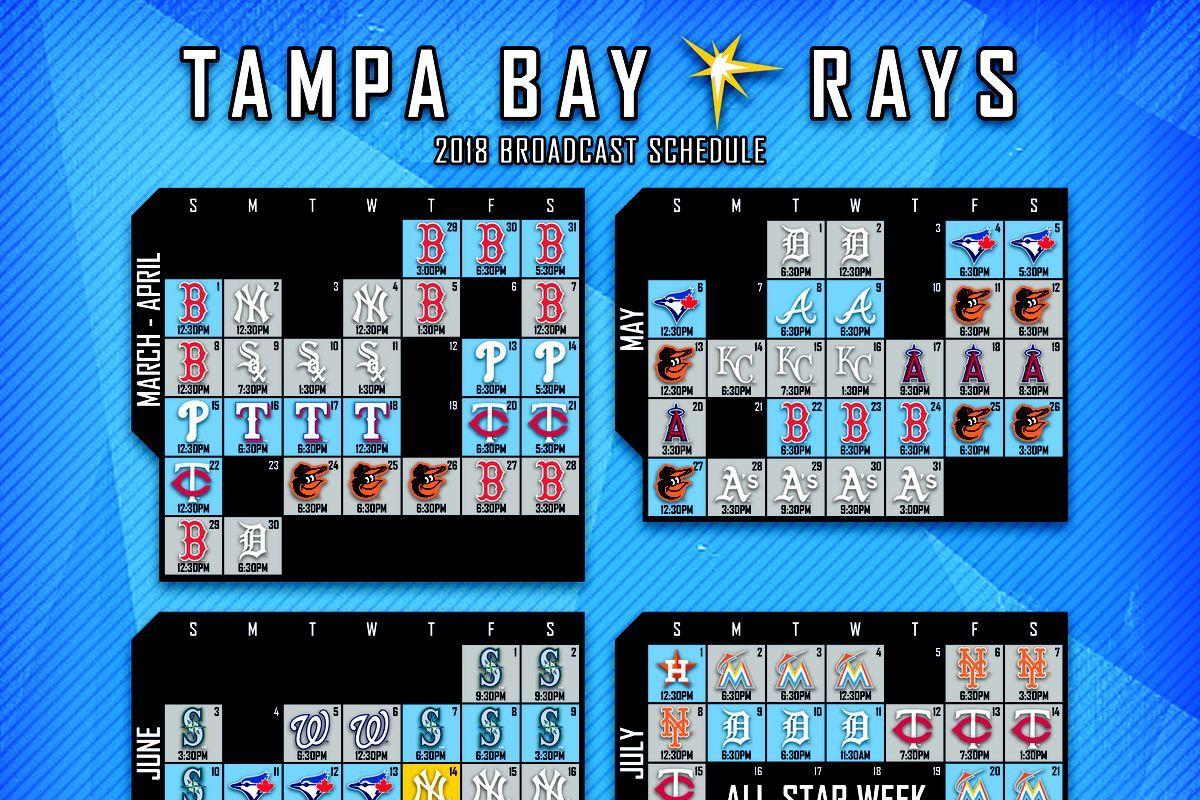Tampa Bay Rays television schedule for 2018 released