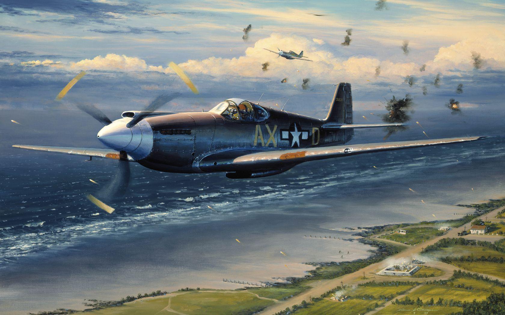 Paintings, Artistic, World War II, Planes, P 51 Mustang Wallpaper