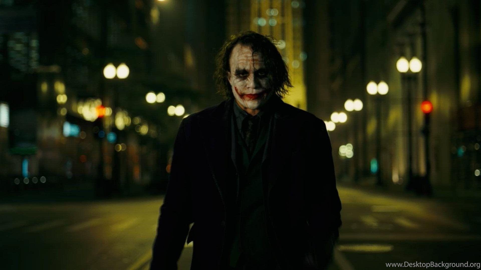 The Joker Heath Ledger Batman Dark Knight Wallpaper Desktop Background