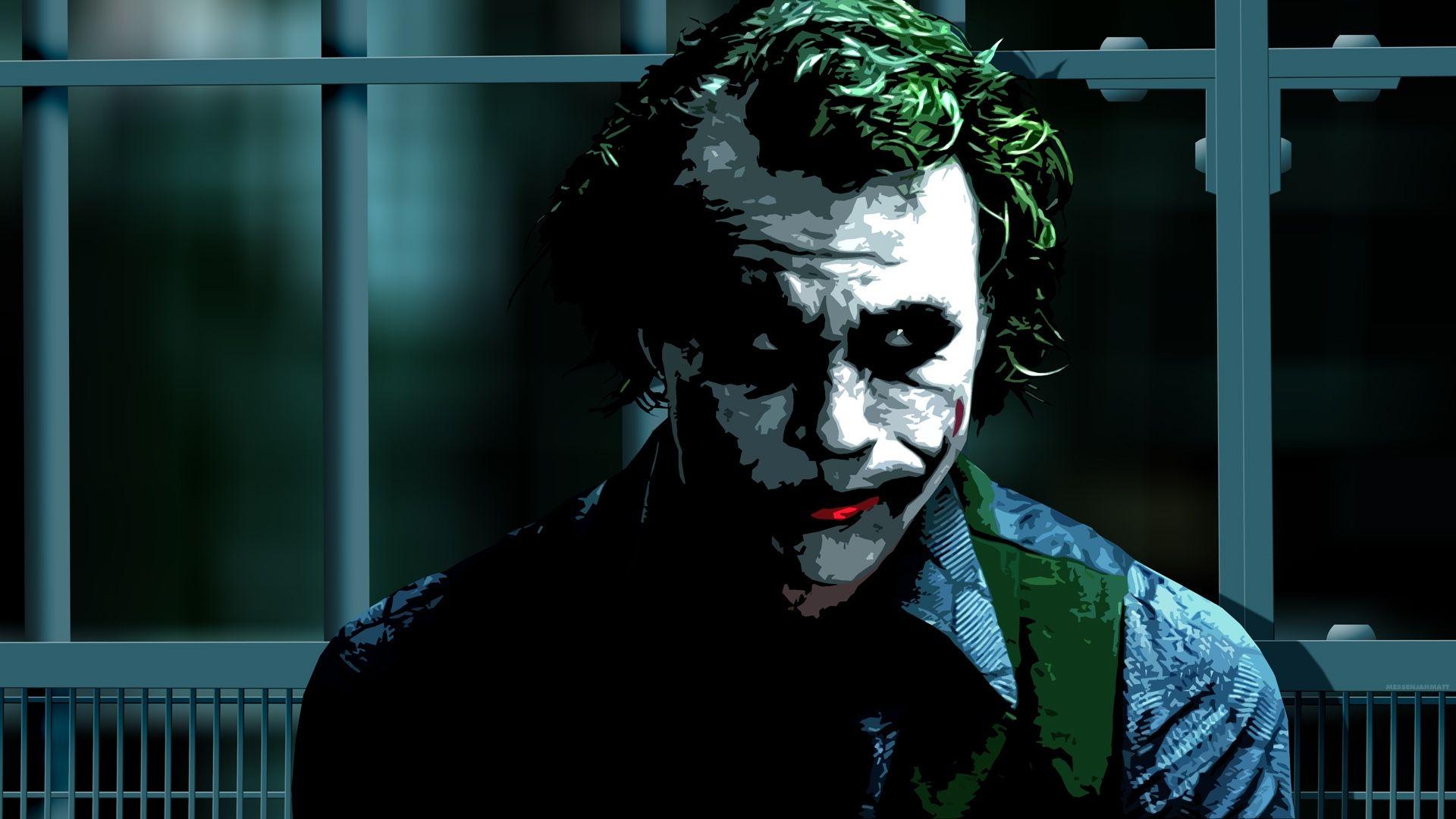 Download 1920x1080 The Dark Knight, Joker, Heath Ledger, Painting