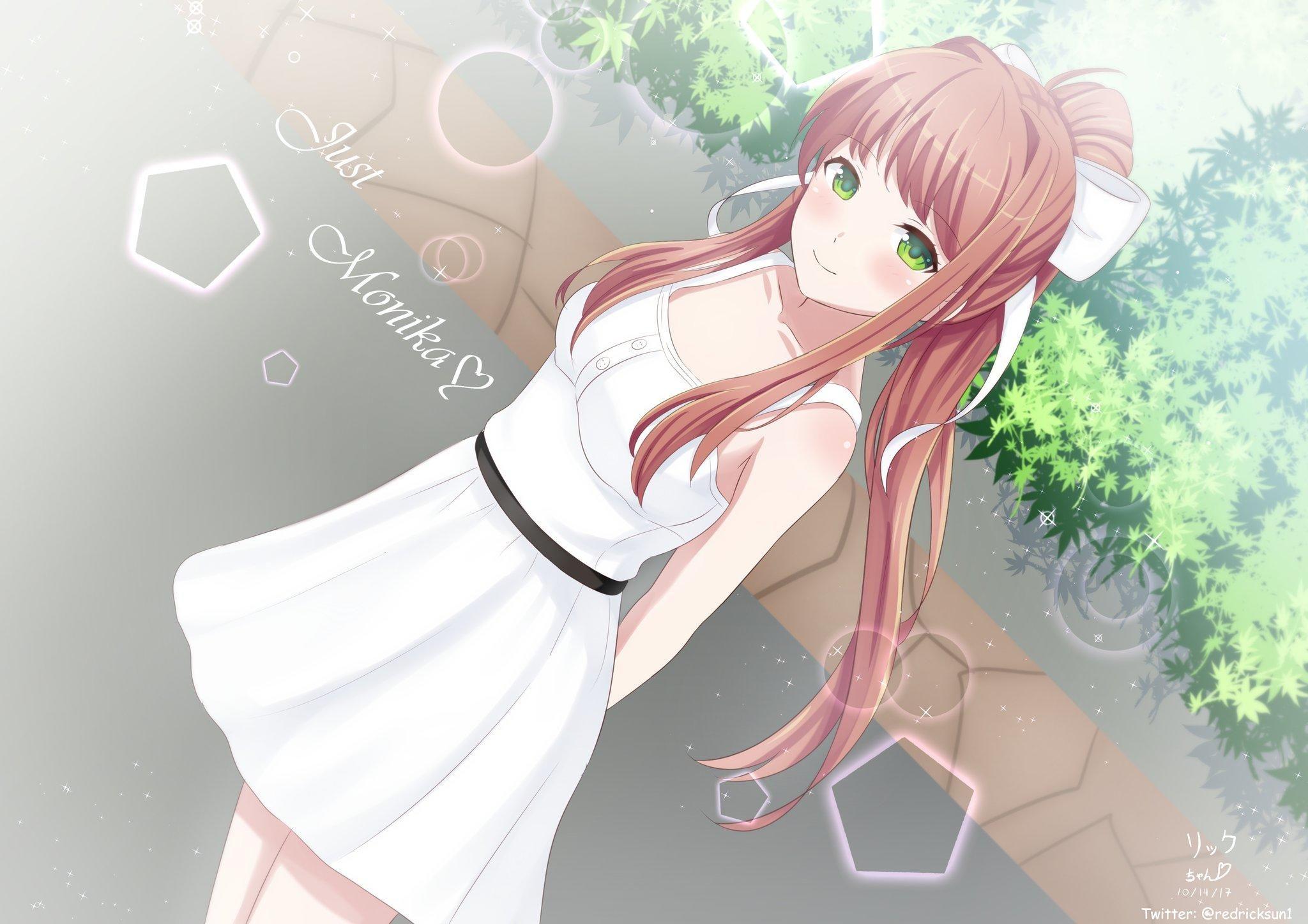 Monika in a dress. Literature, Meme and Anime