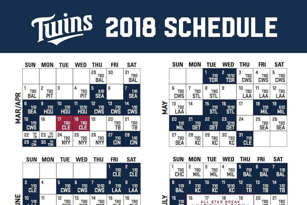 Twins 2018 season schedule released