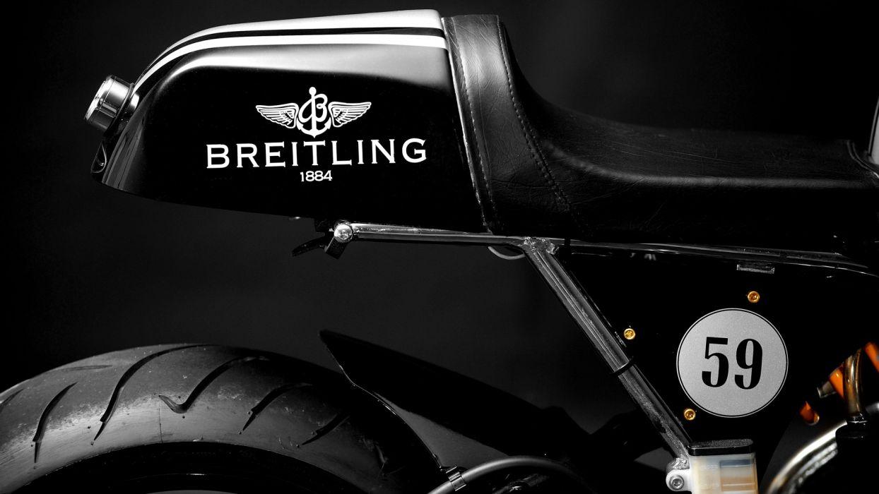 Black Breitling motorbikes motorcycles cafe racer wallpaper