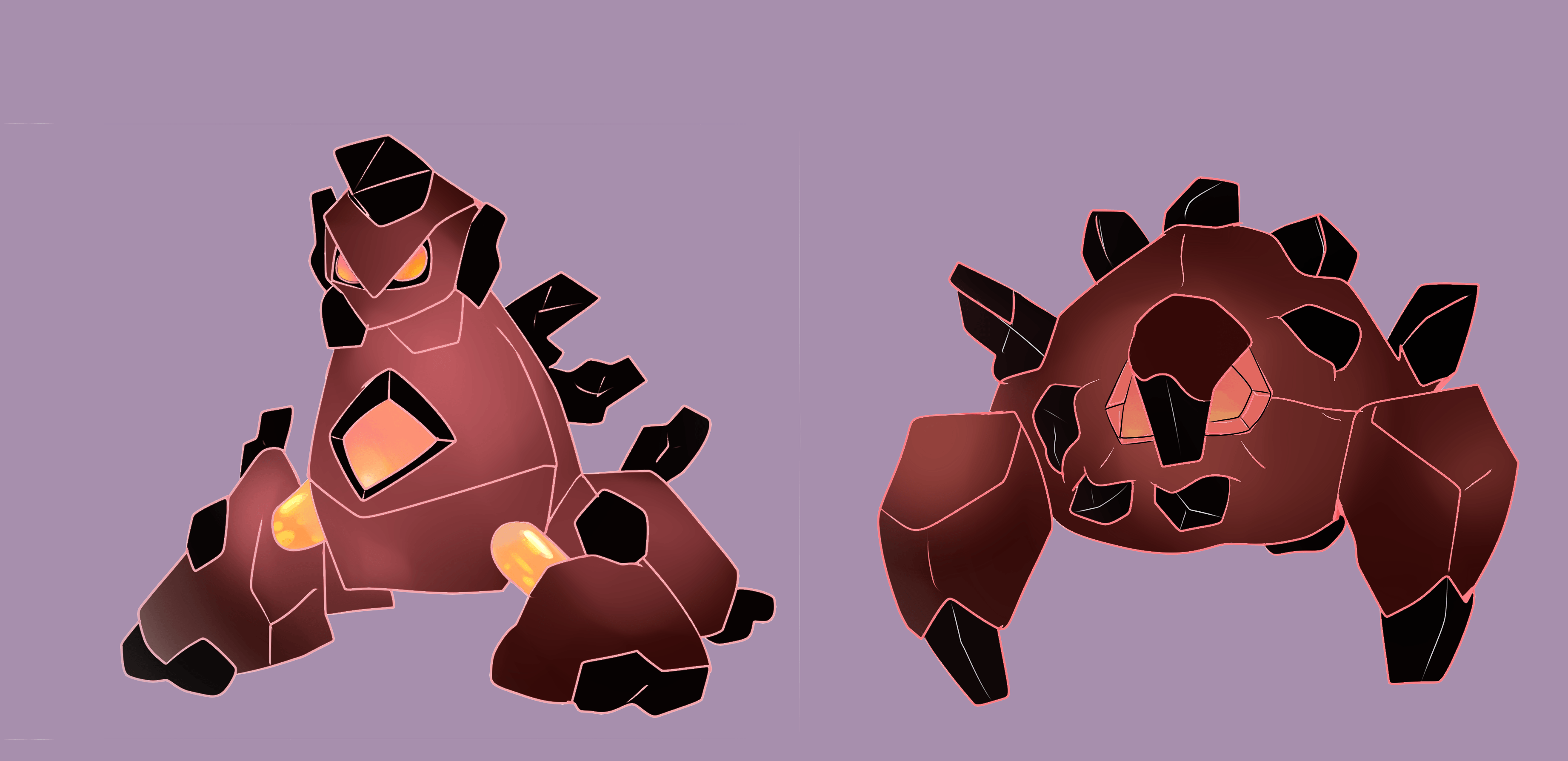 I Wanted To Make A Fire Rock Regional Form Of Gigalith And Boldore